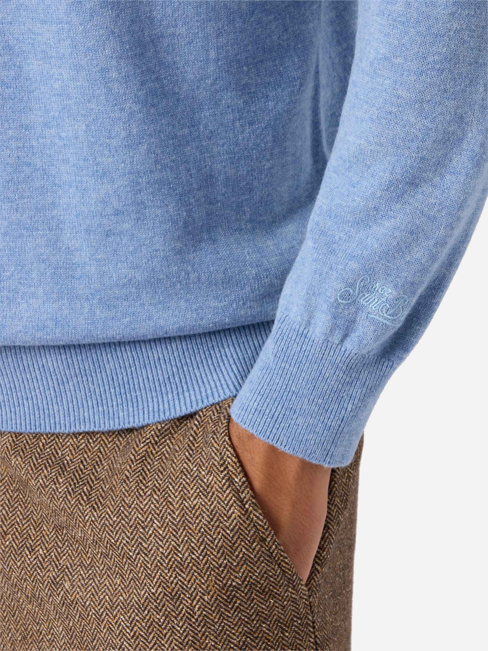 Maglione Regent in LANA MERINO e CASHMERE azzurro polvere - Image 4