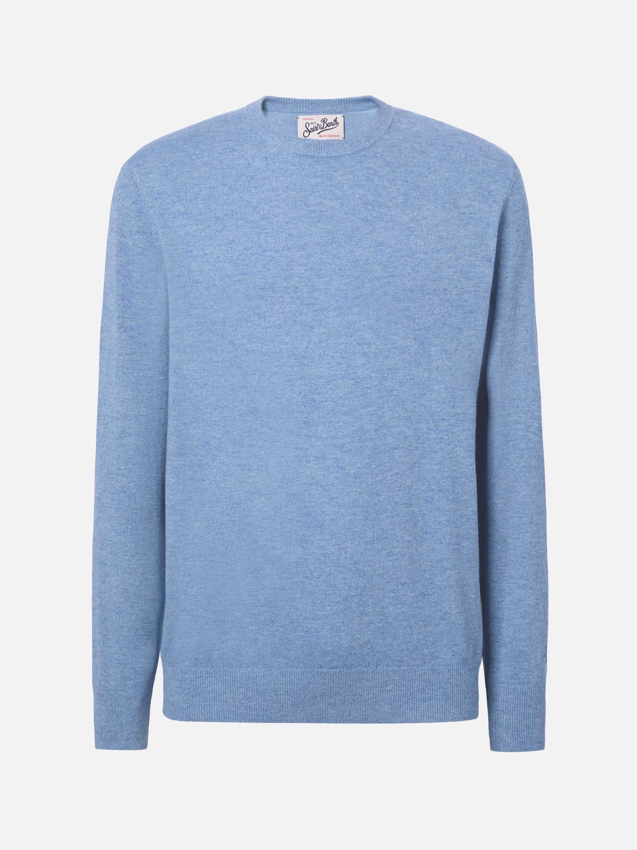 Maglione Regent in LANA MERINO e CASHMERE azzurro polvere - Image 5