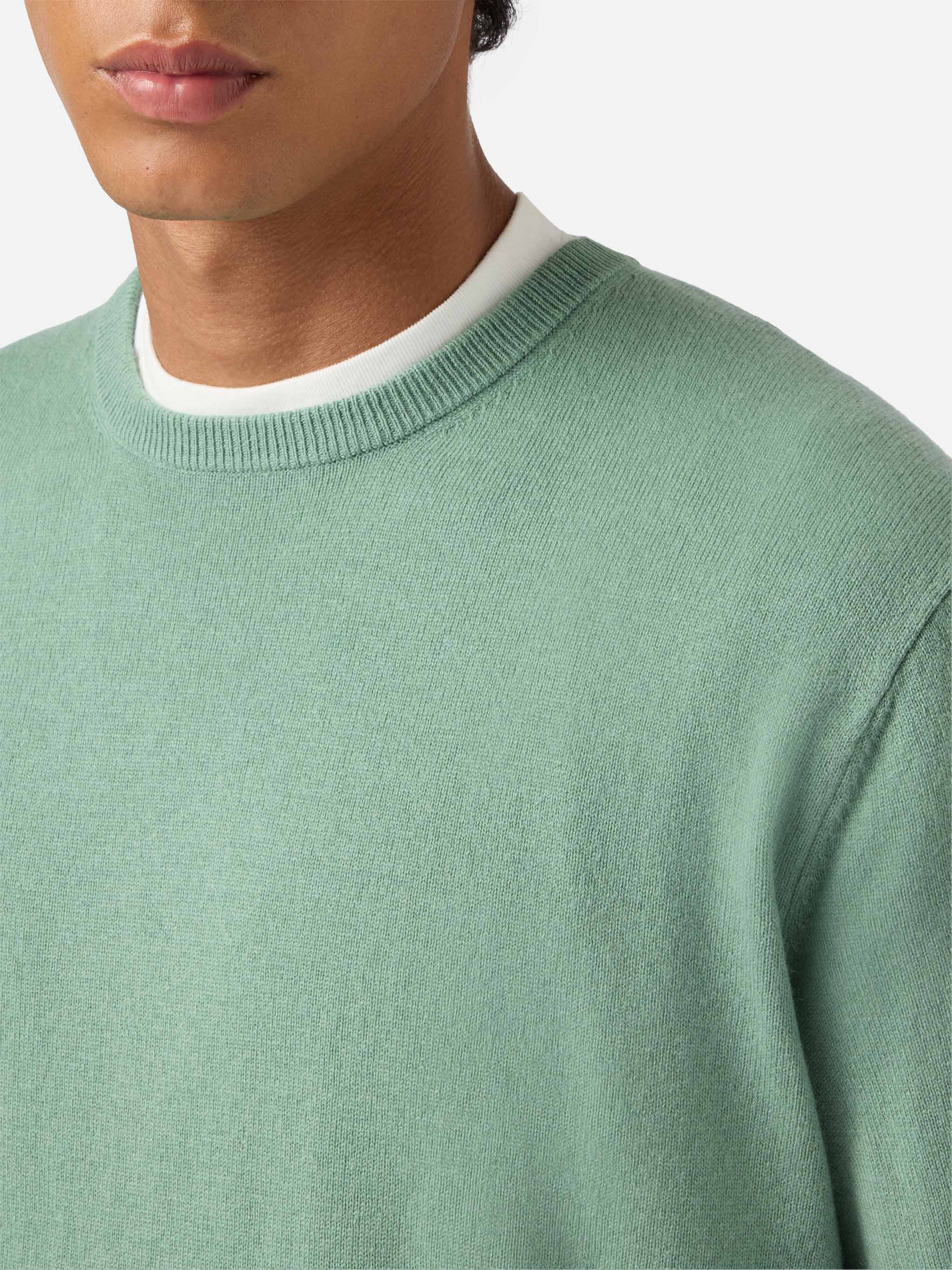 Maglione Regent in LANA MERINO e CASHMERE verde salvia - Image 2