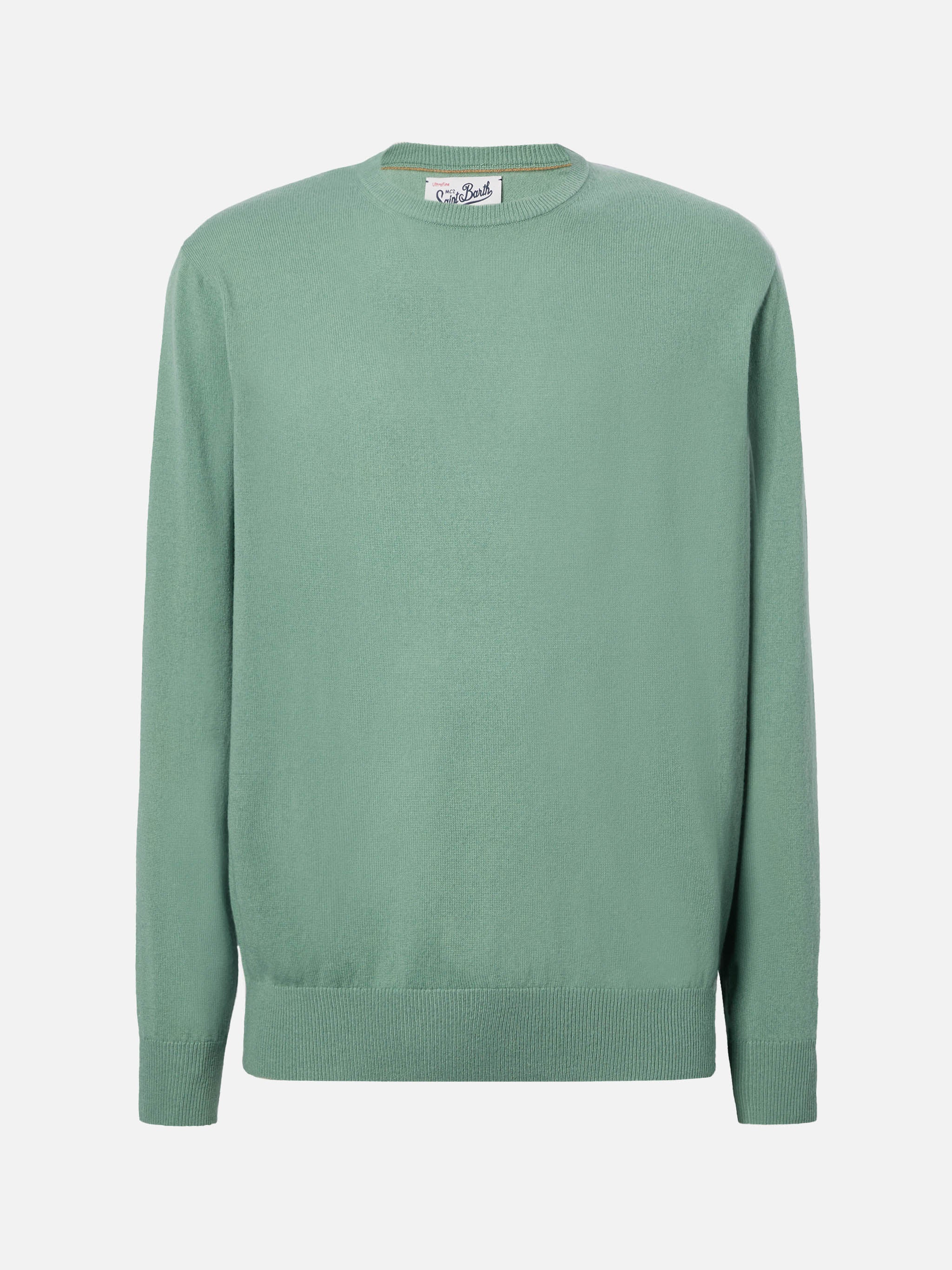 Maglione Regent in LANA MERINO e CASHMERE verde salvia - Image 5