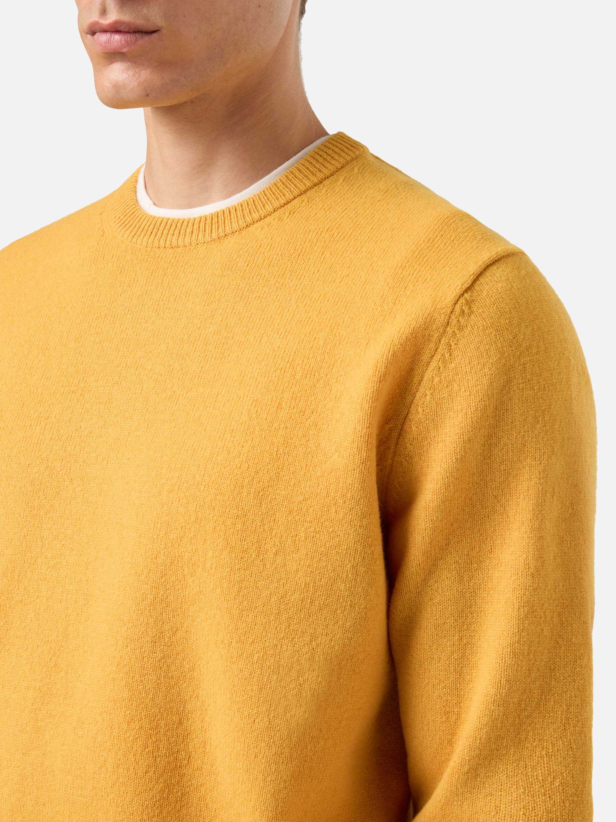 Maglione Regent in 100% LAMBSWOOL giallo ocra - Image 2