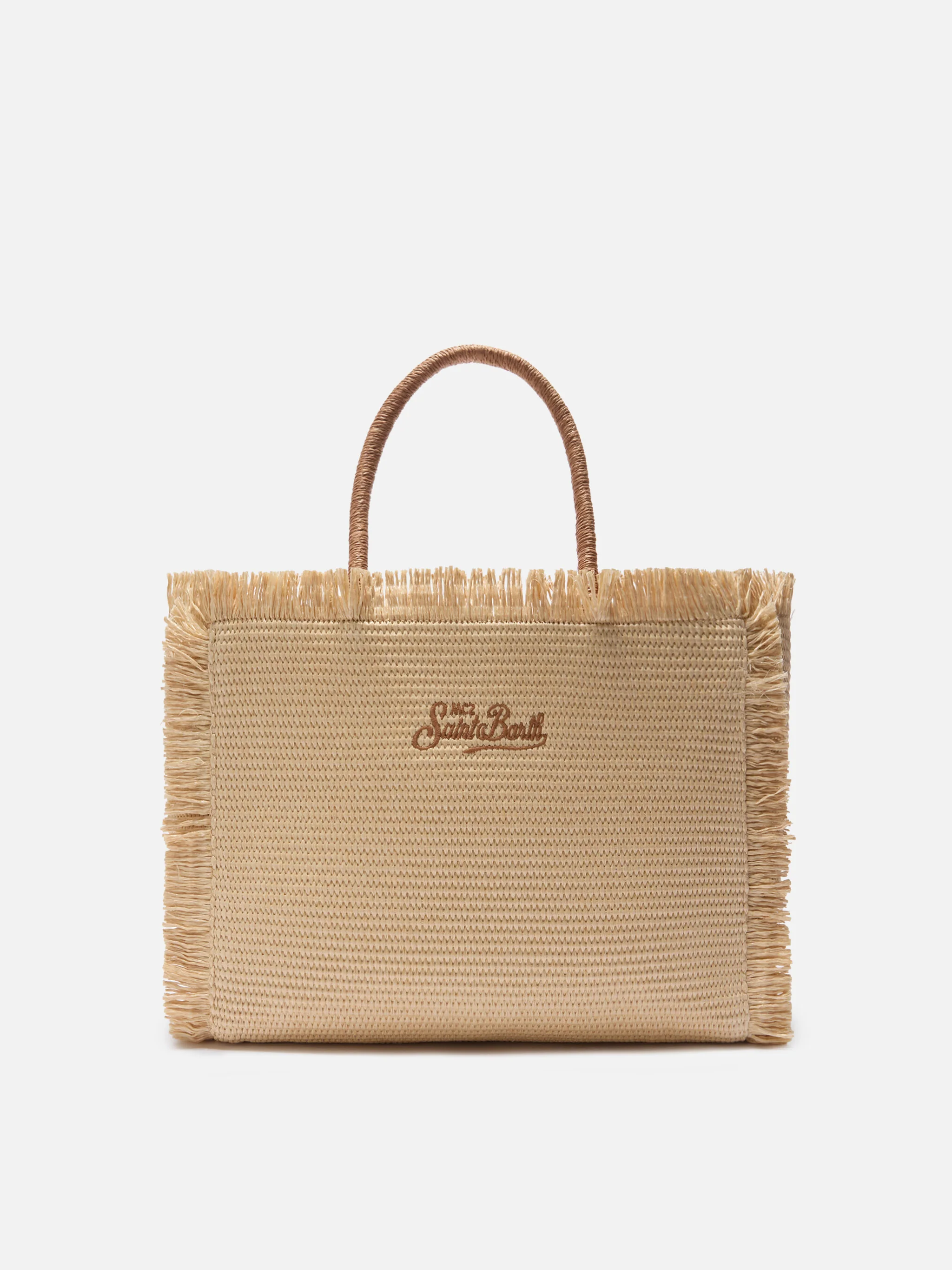 Borsa Vanity regular effetto paglia con logo ricamato - Image 3