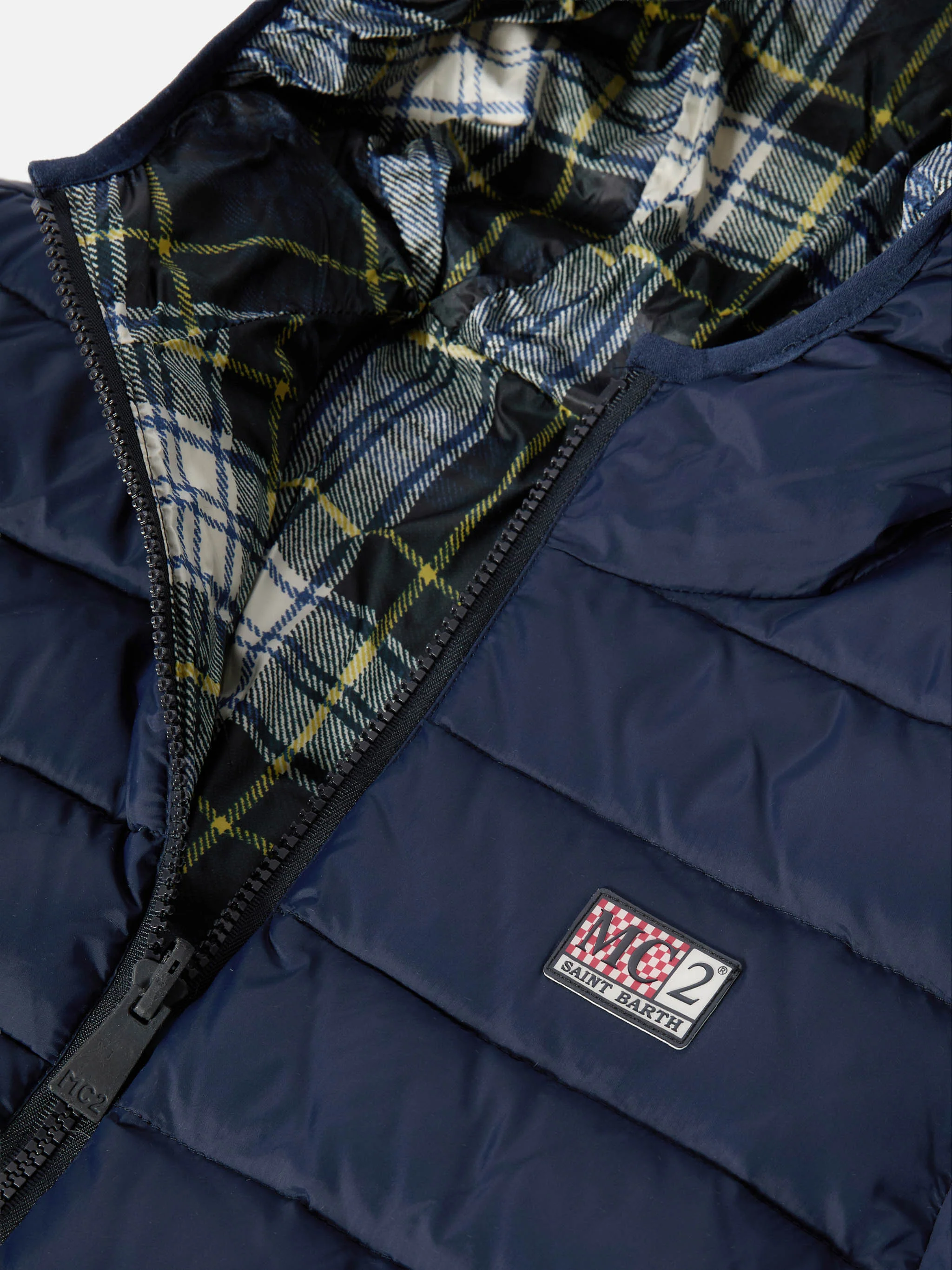 Piumino reversibile Bob Blue e tartan - Image 5