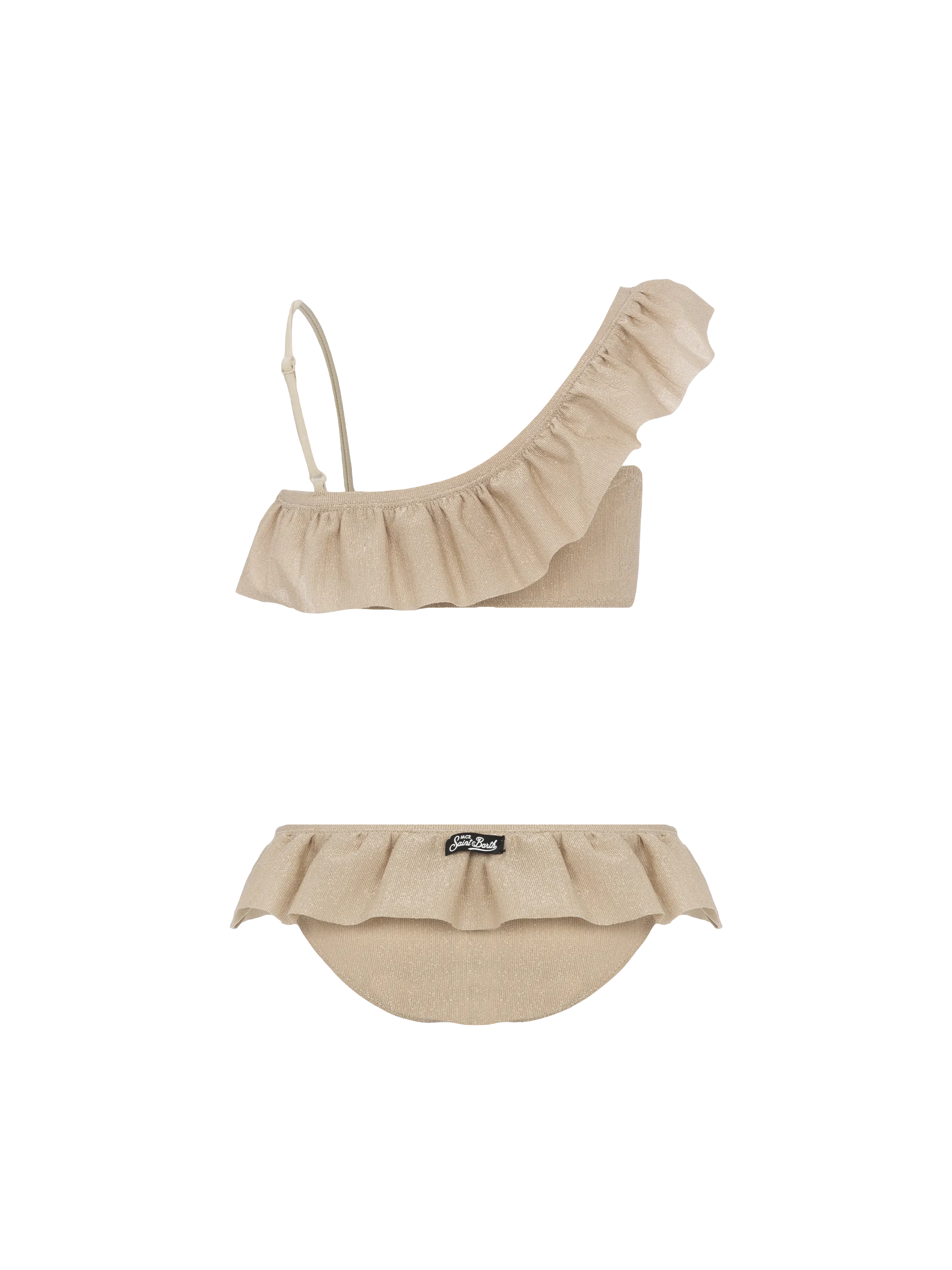 Bikini monospalla Rey in lurex con volant - Image 2