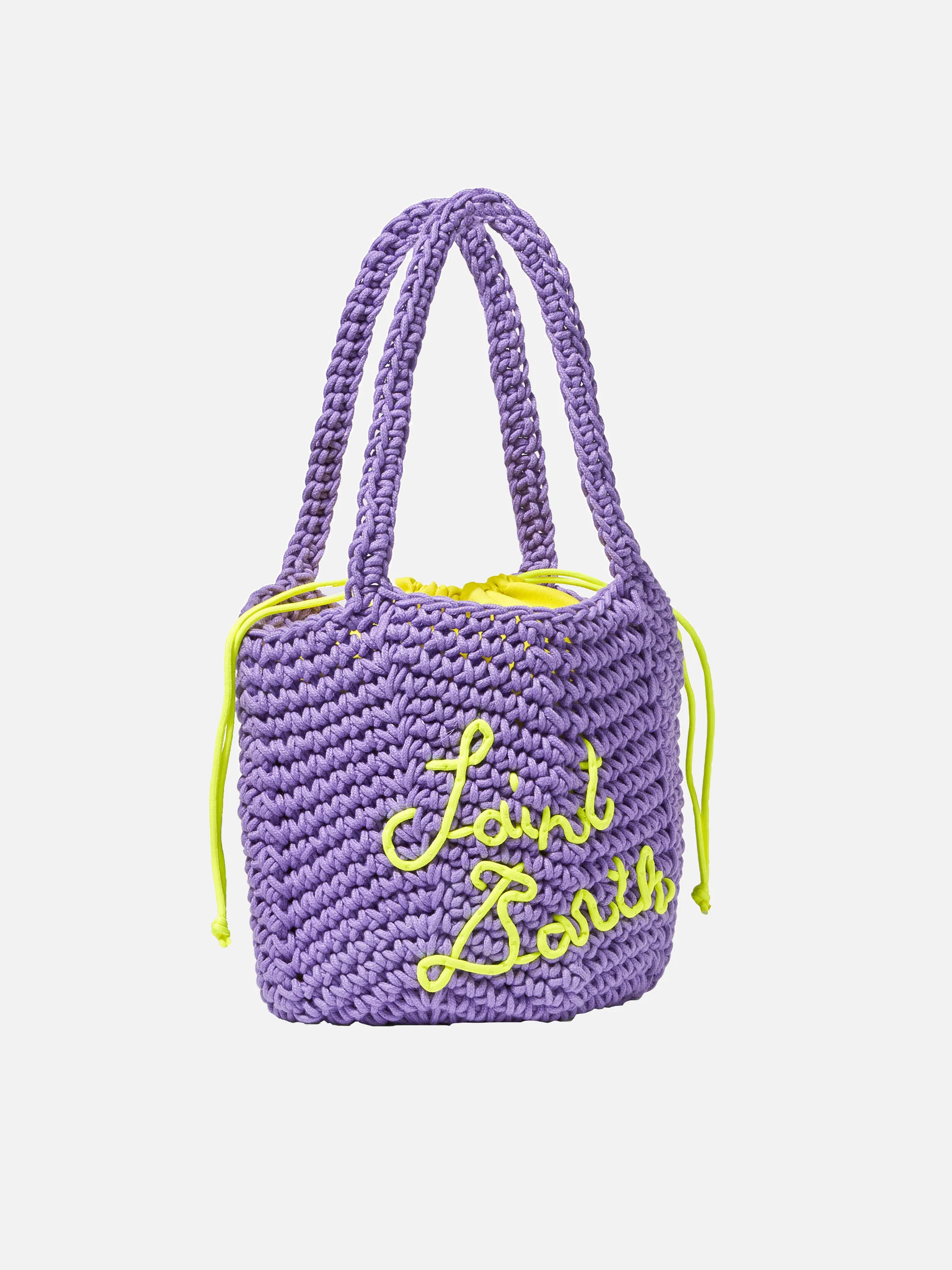 Borsa a spalla all'uncinetto in corda viola - Image 3