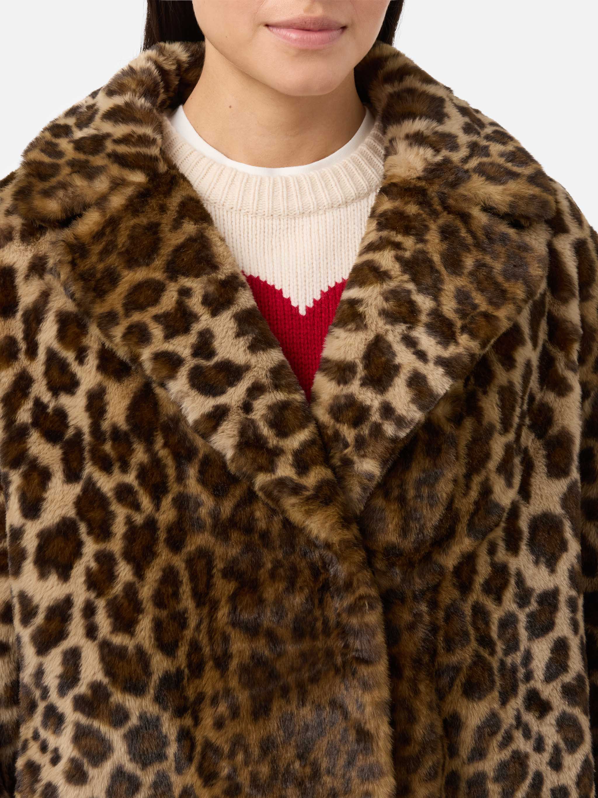 Cappotto Rouge in faux fur con stampa leopardata - Image 2