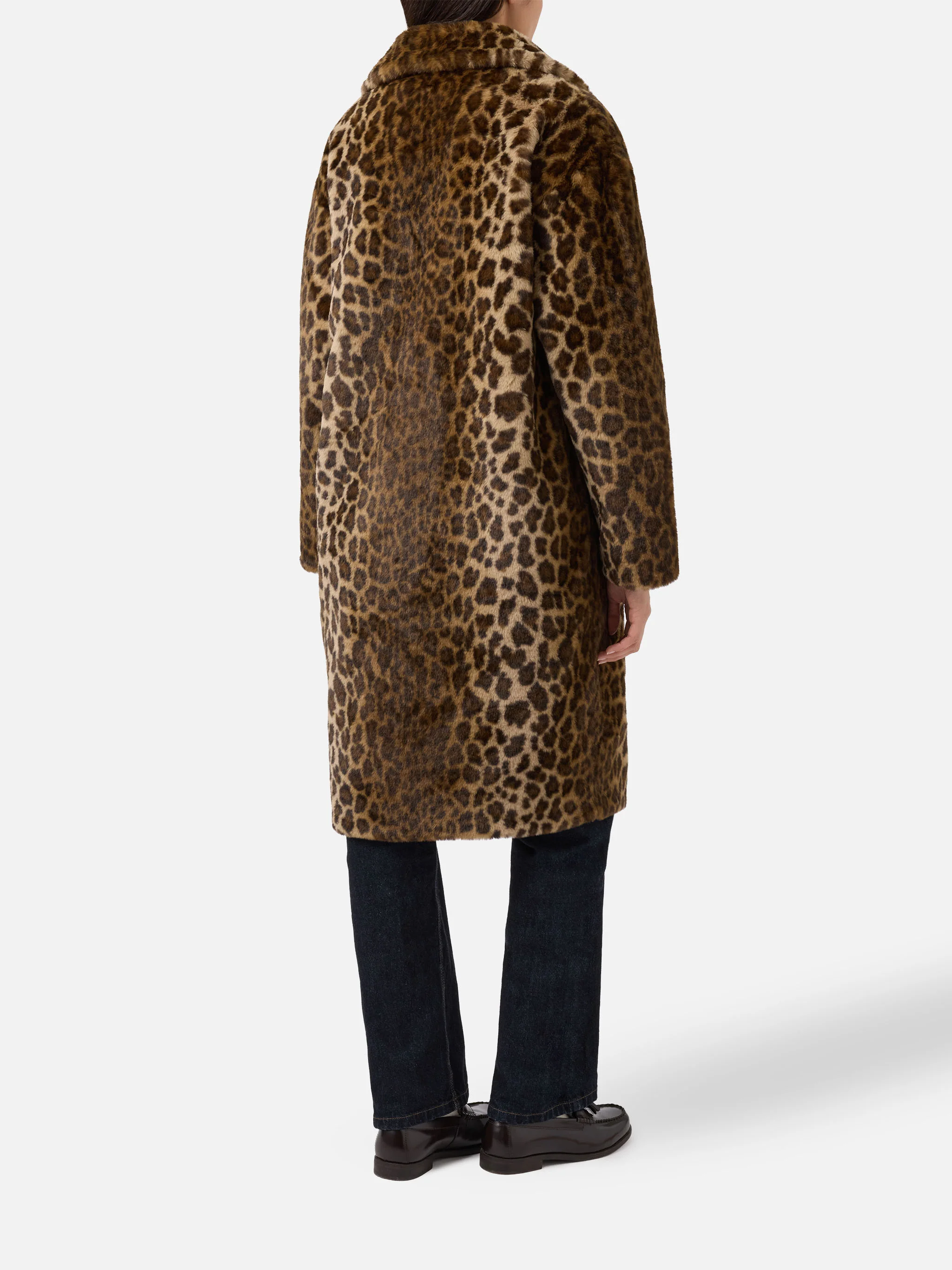 Cappotto Rouge in faux fur con stampa leopardata - Image 3
