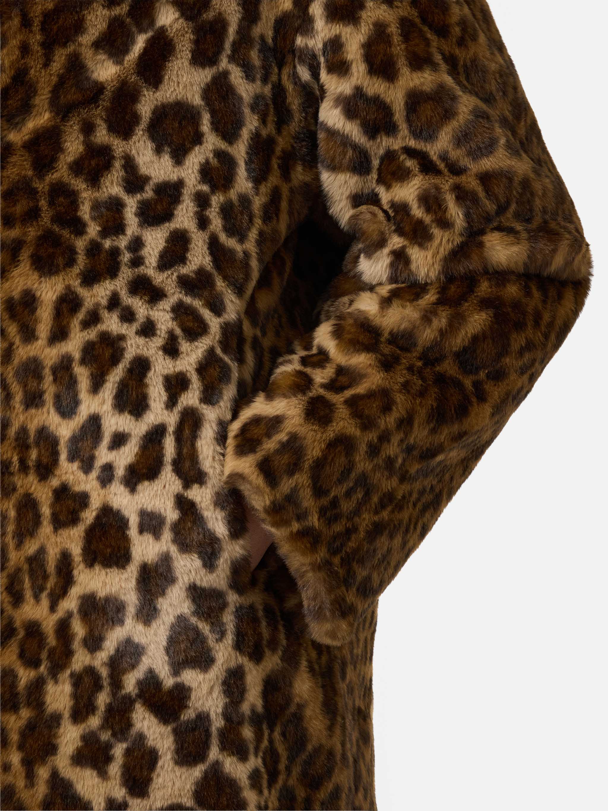 Cappotto Rouge in faux fur con stampa leopardata - Image 4