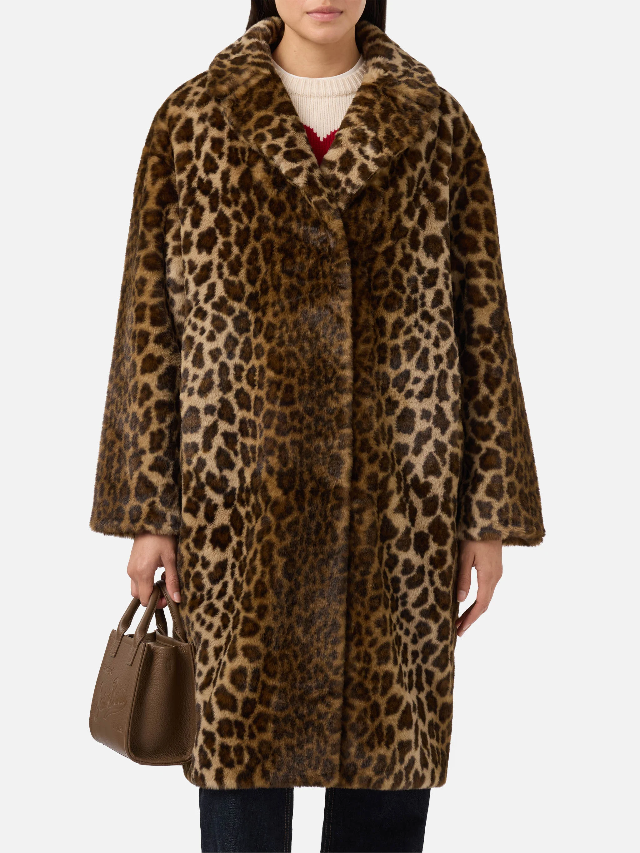 Cappotto Rouge in faux fur con stampa leopardata - Image 5