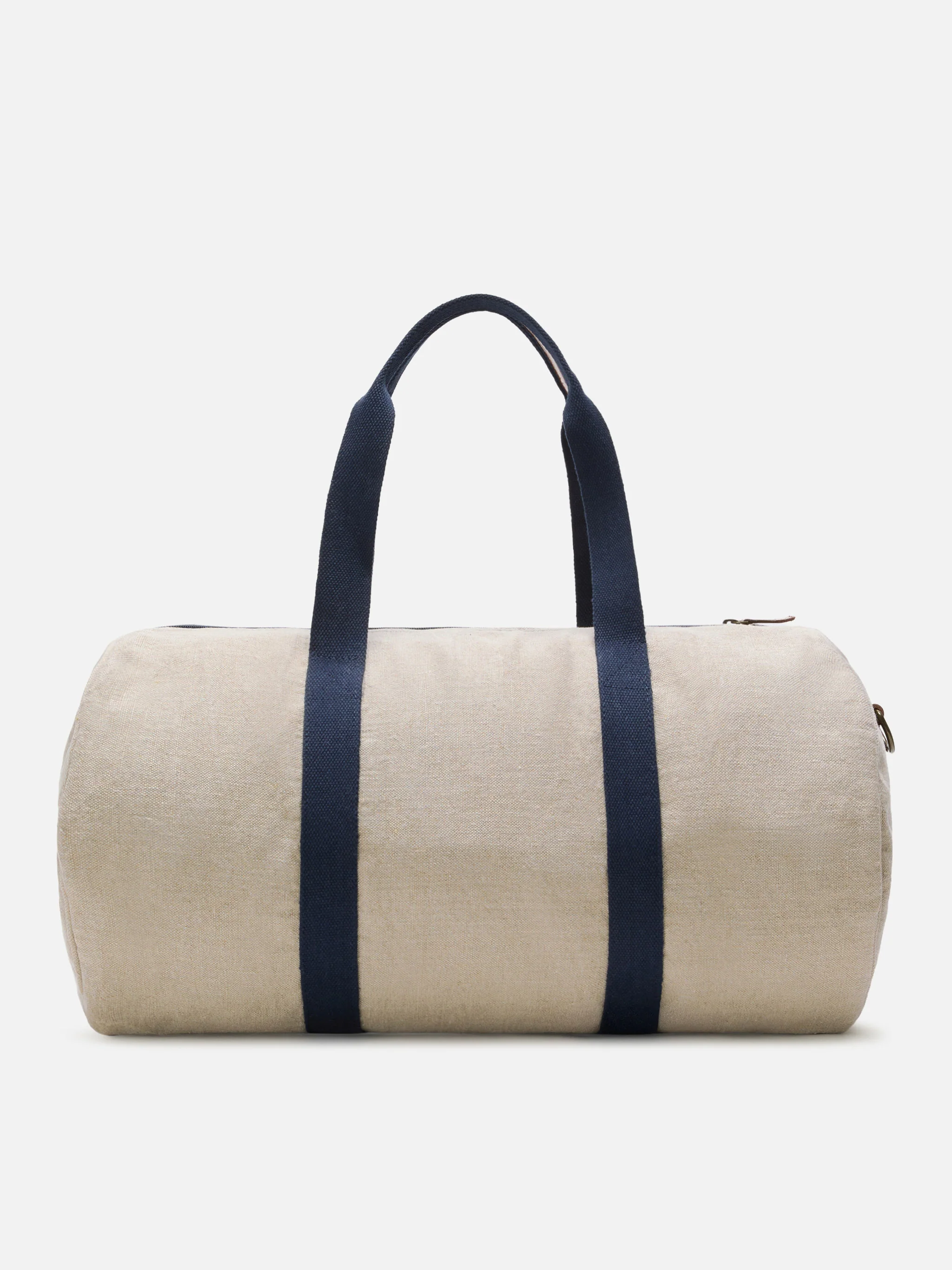 Borsone Round Jetleg in lino beige con logo ricamato a contrasto - Image 4