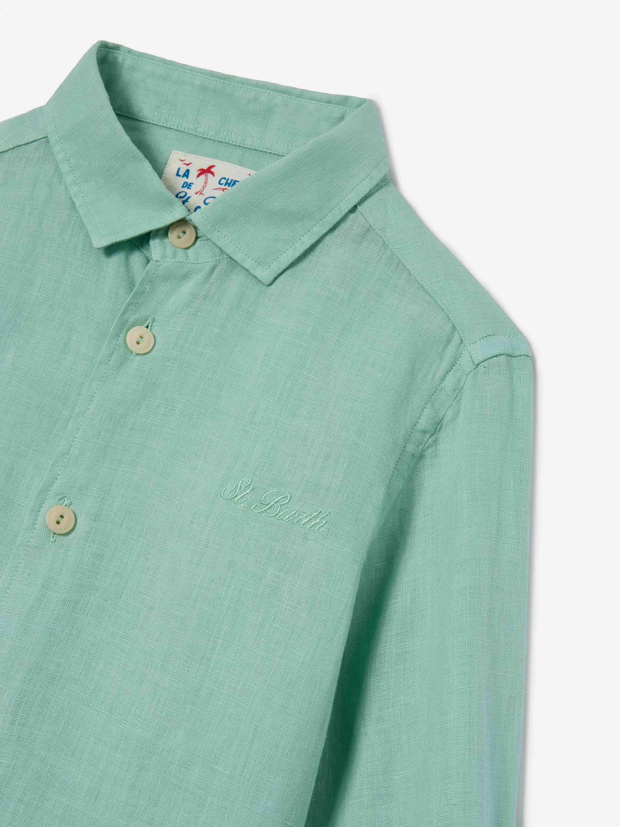 Camicia Agnes in lino verde salvia - Image 3