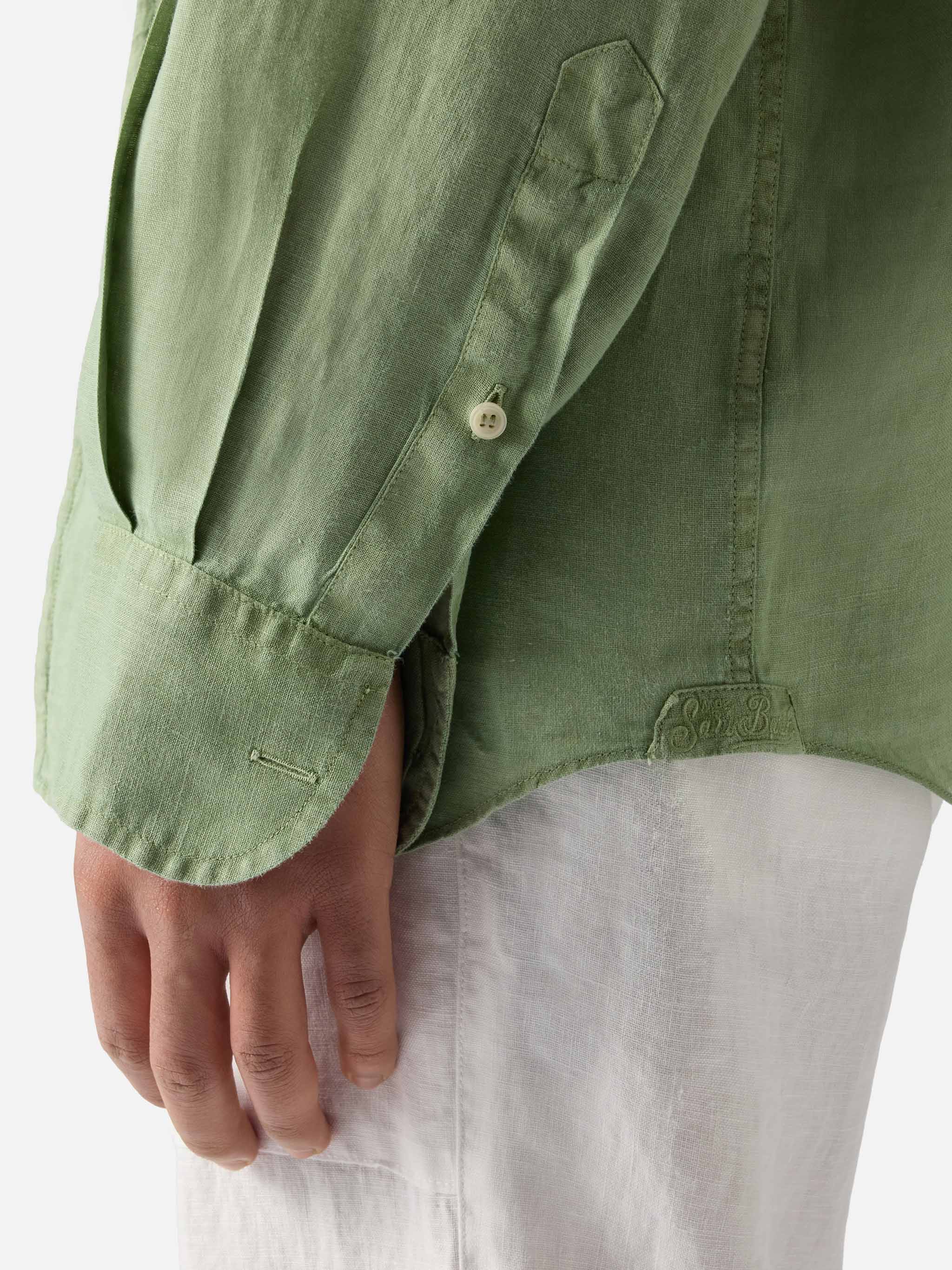 Camicia Raphael in puro lino verde salvia - Image 2