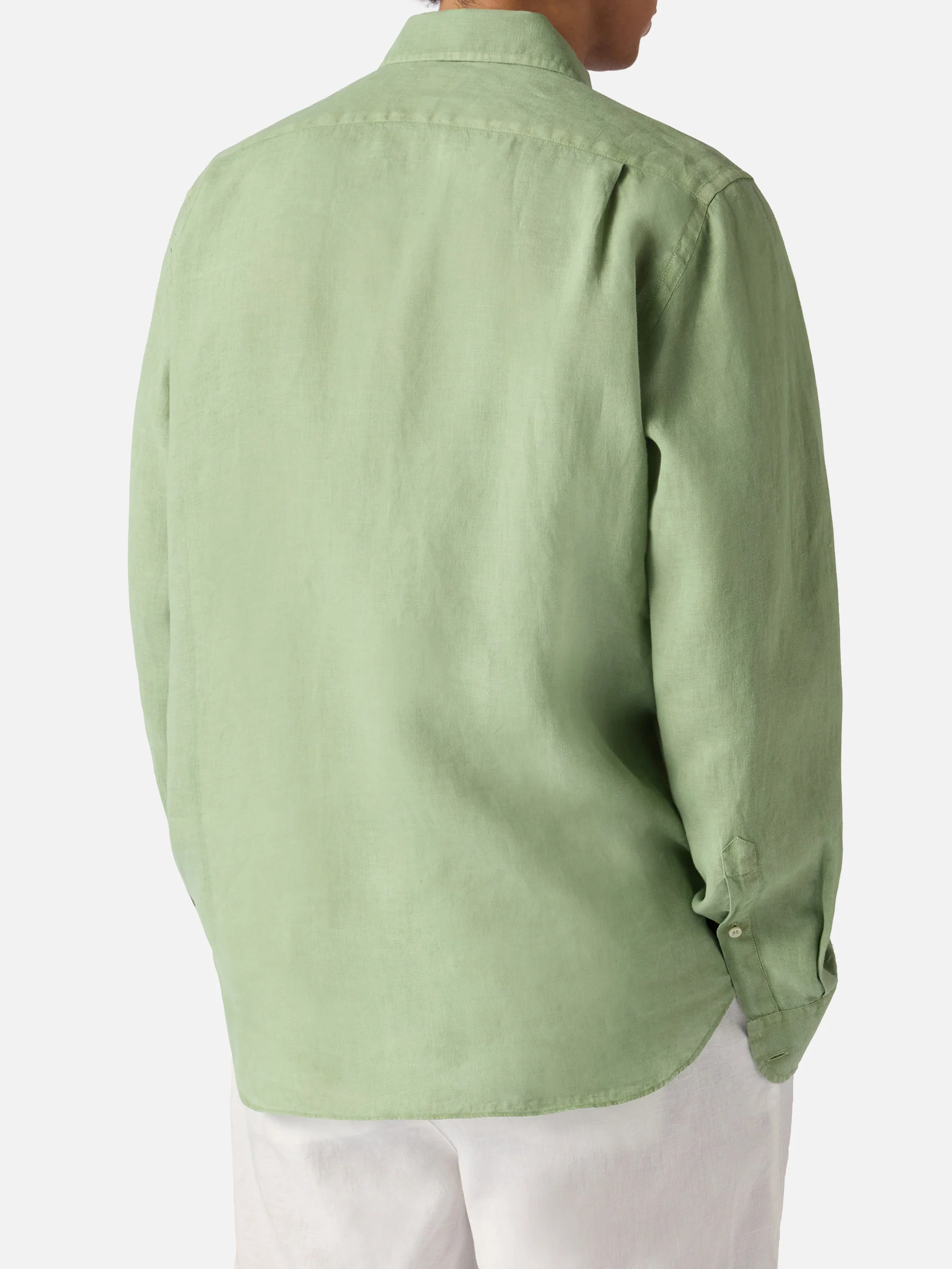 Camicia Raphael in puro lino verde salvia - Image 3