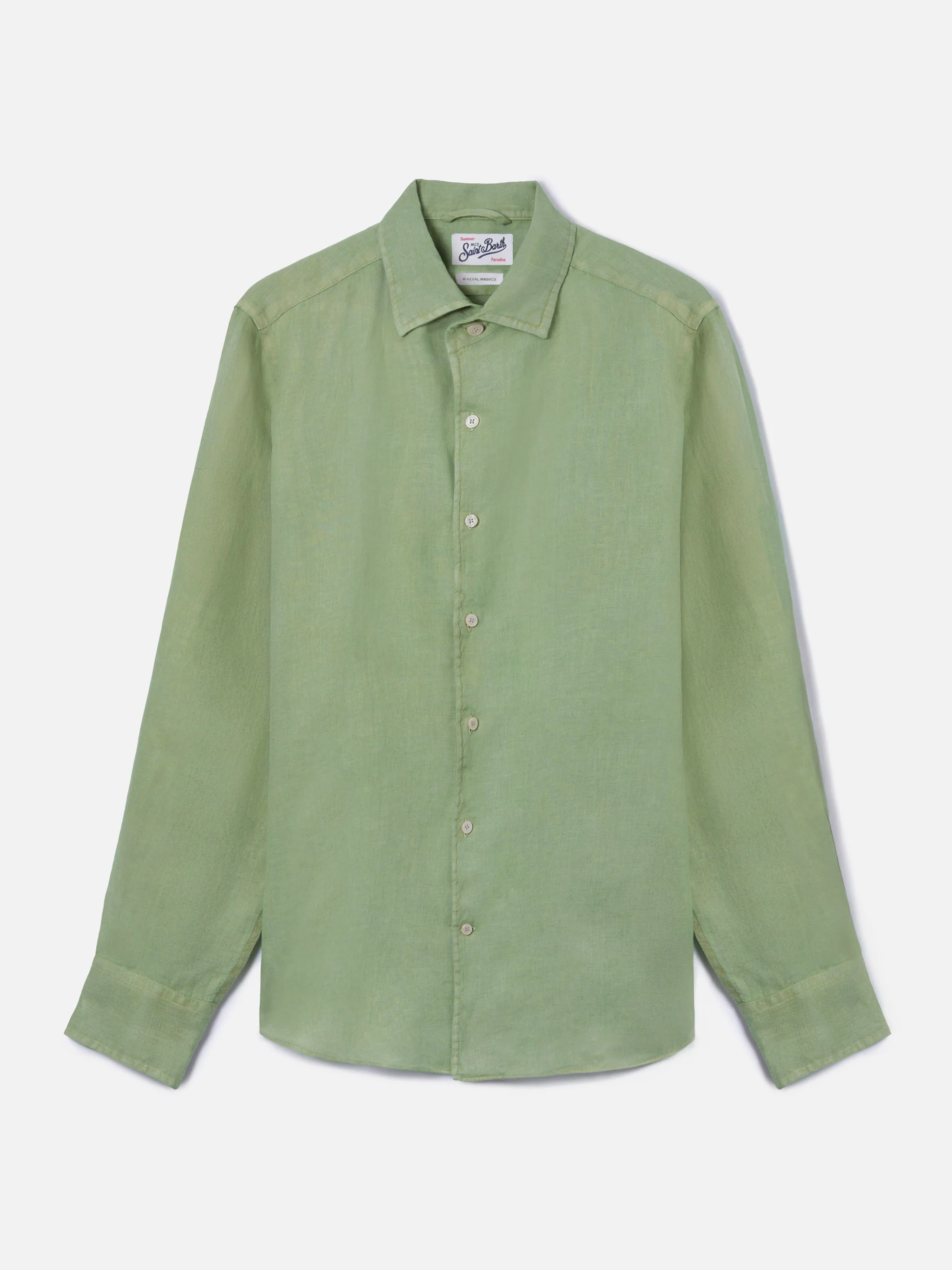 Camicia Raphael in puro lino verde salvia - Image 4