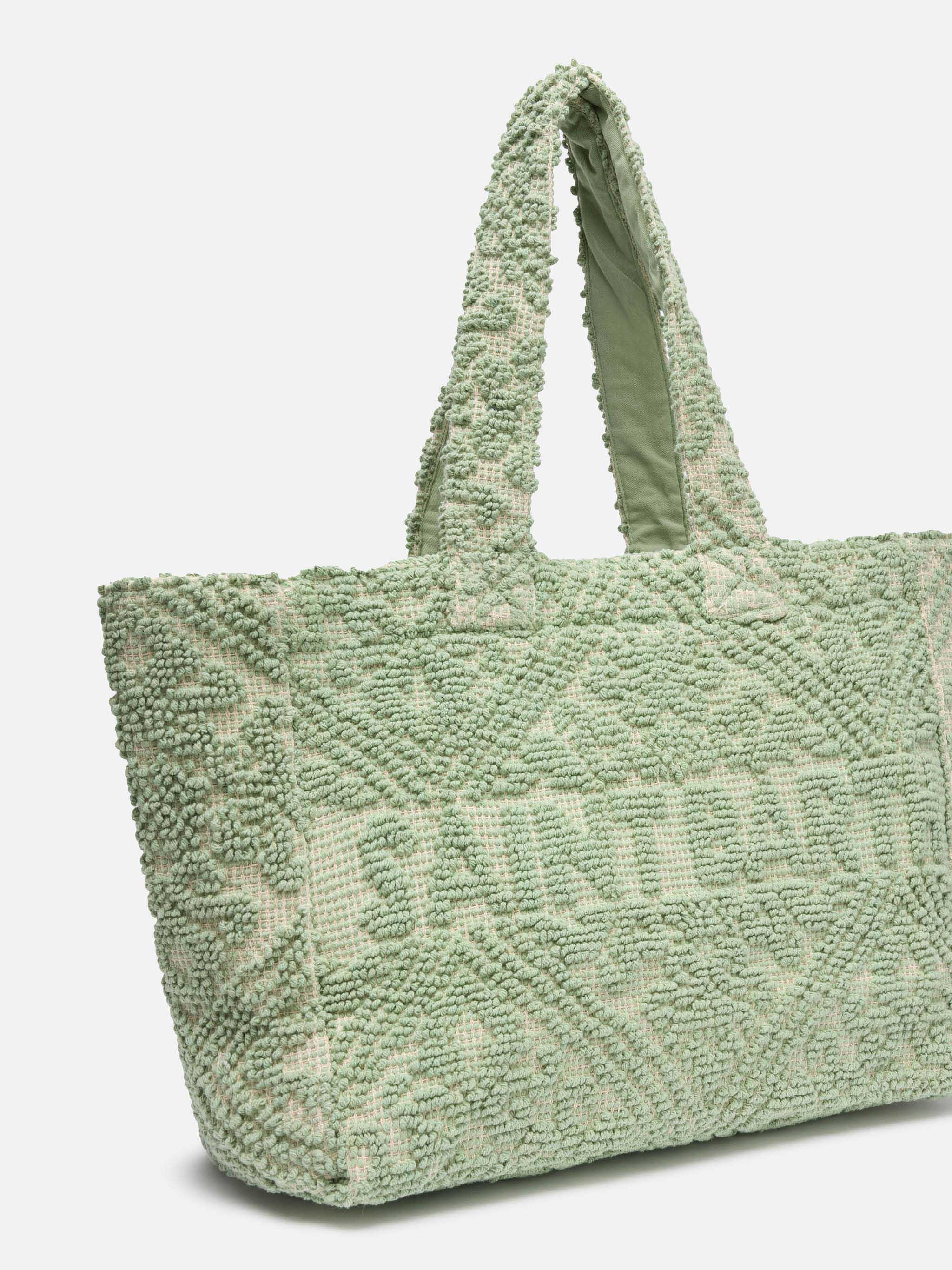 Tufting Cotton Tote Bag verde salvia - Image 3