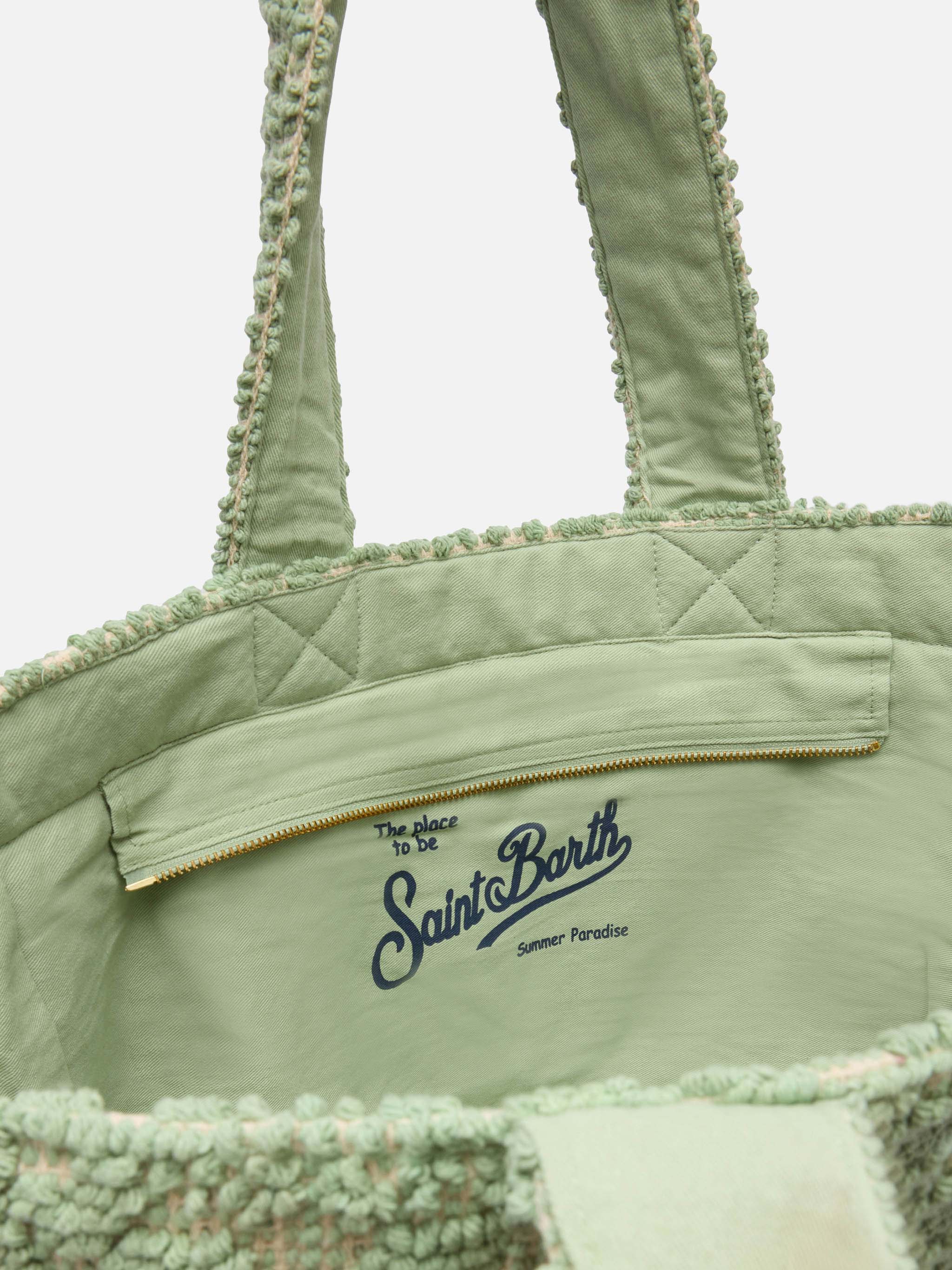 Tufting Cotton Tote Bag verde salvia - Image 4