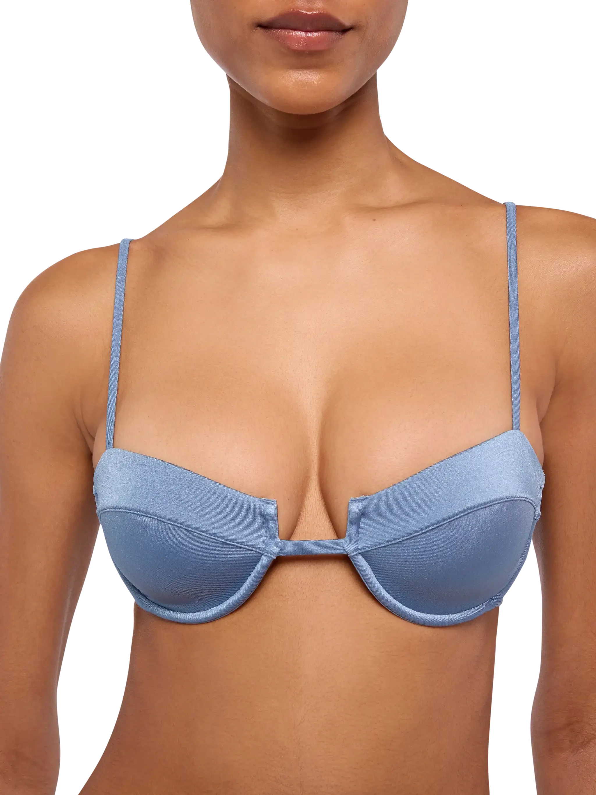 Bralette Salina con ferretto in shimmer blue avio - Image 3