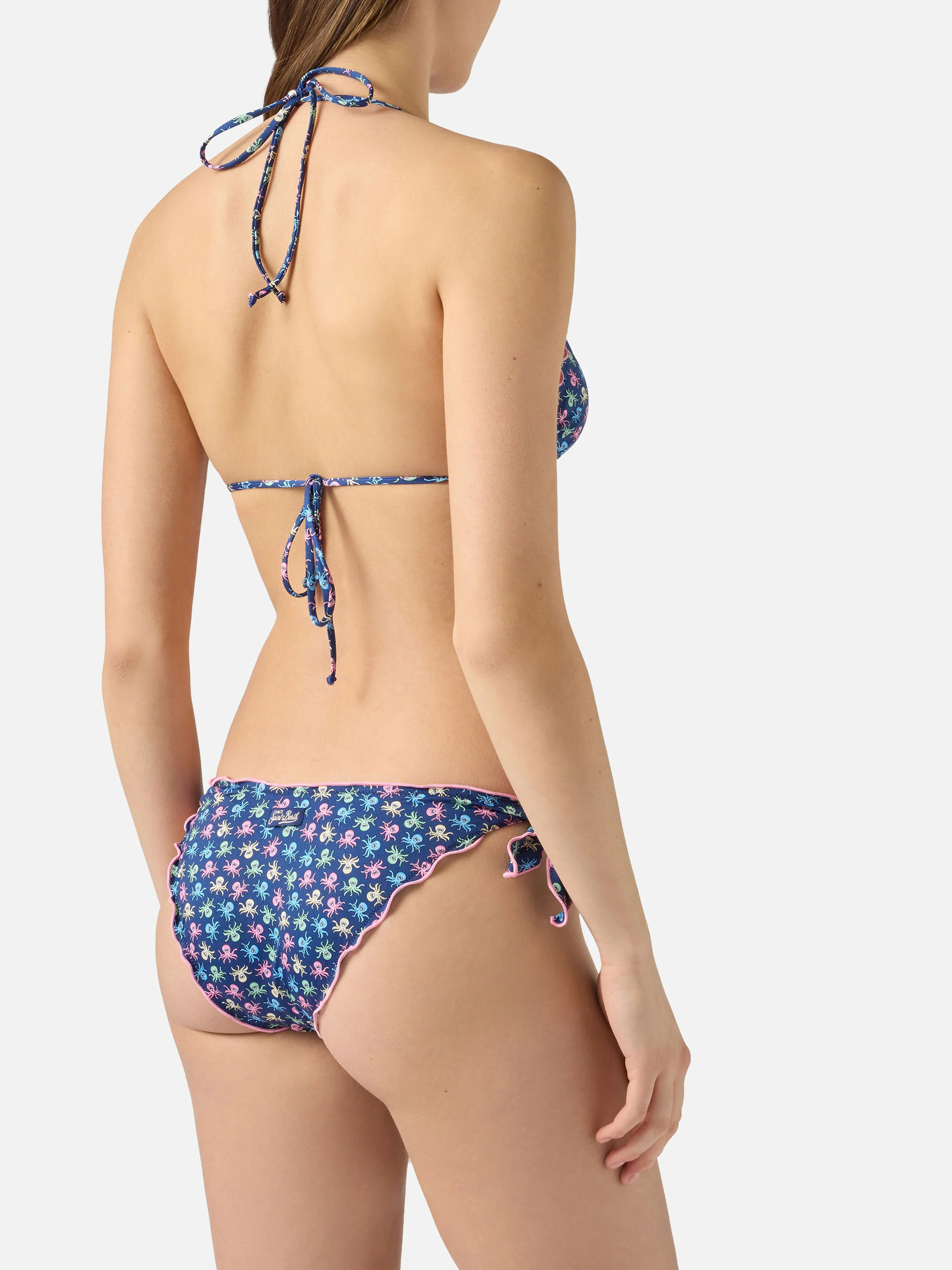 Bikini Sarius triangolo blu con stampa polipetti all-over - Image 3