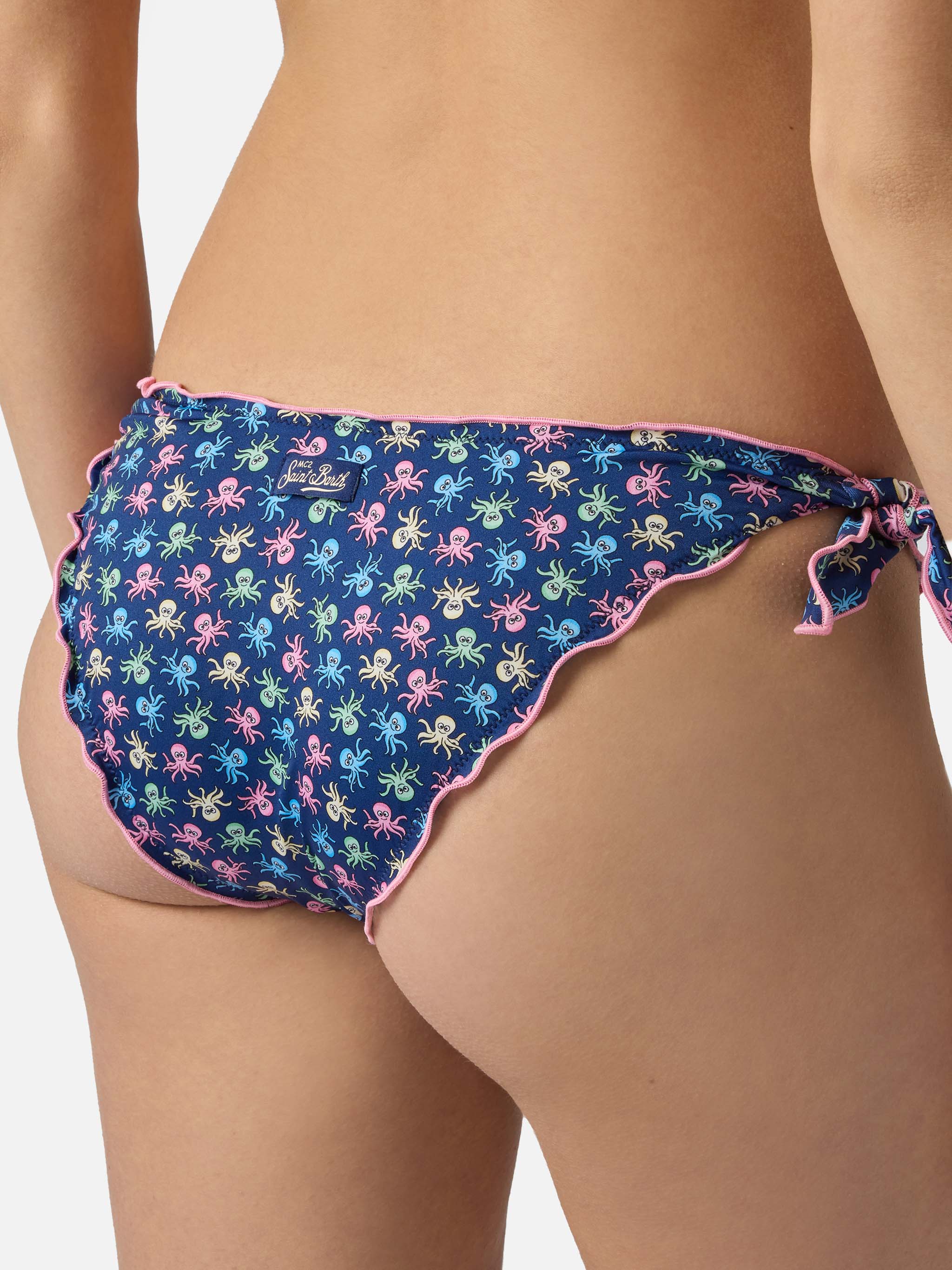Bikini Sarius triangolo blu con stampa polipetti all-over - Image 5