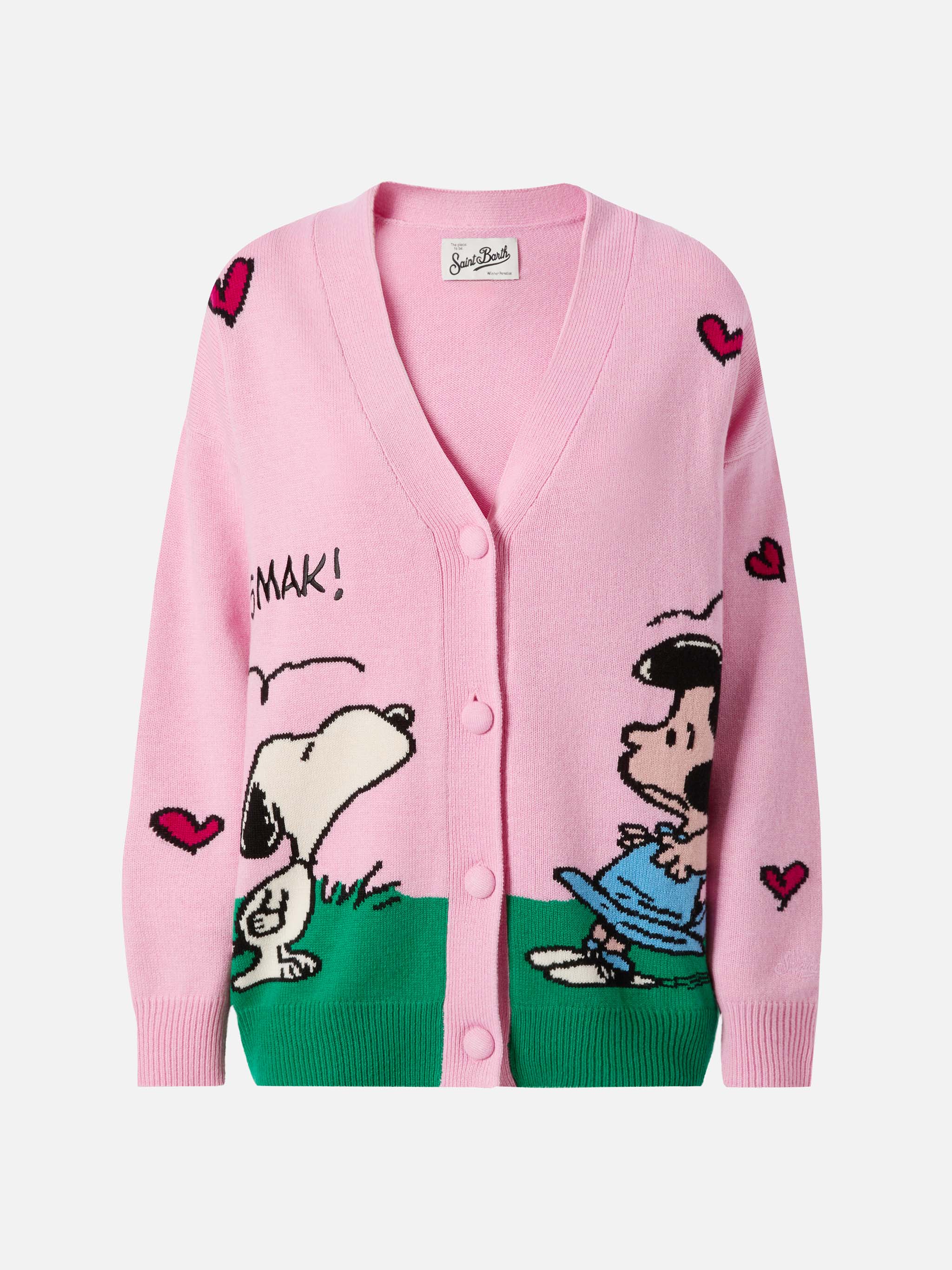 Cardigan Sasi in misto cashmere rosa con jacquard Snoopy | PEANUTS SPECIAL EDITION - Image 5