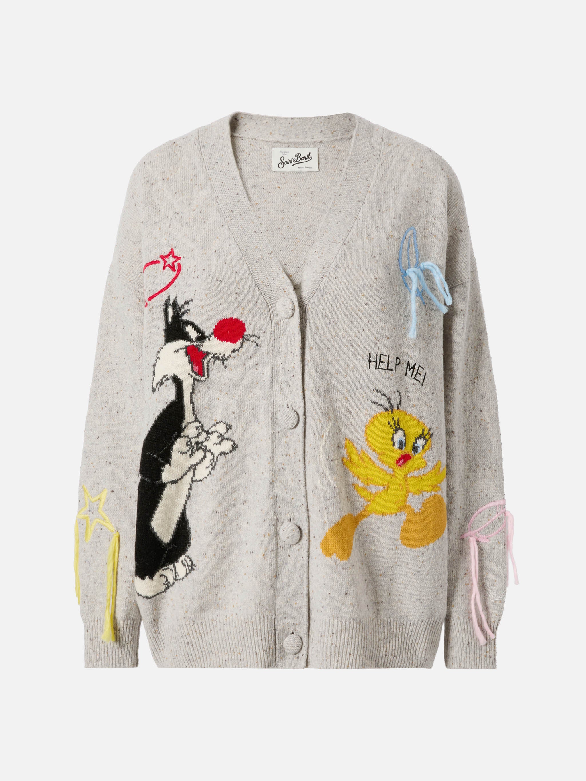 Cardigan Sasi in misto lana donegal con jacquard Titti e Silvestro | WARNER BROS. SPECIAL EDITION - Image 5