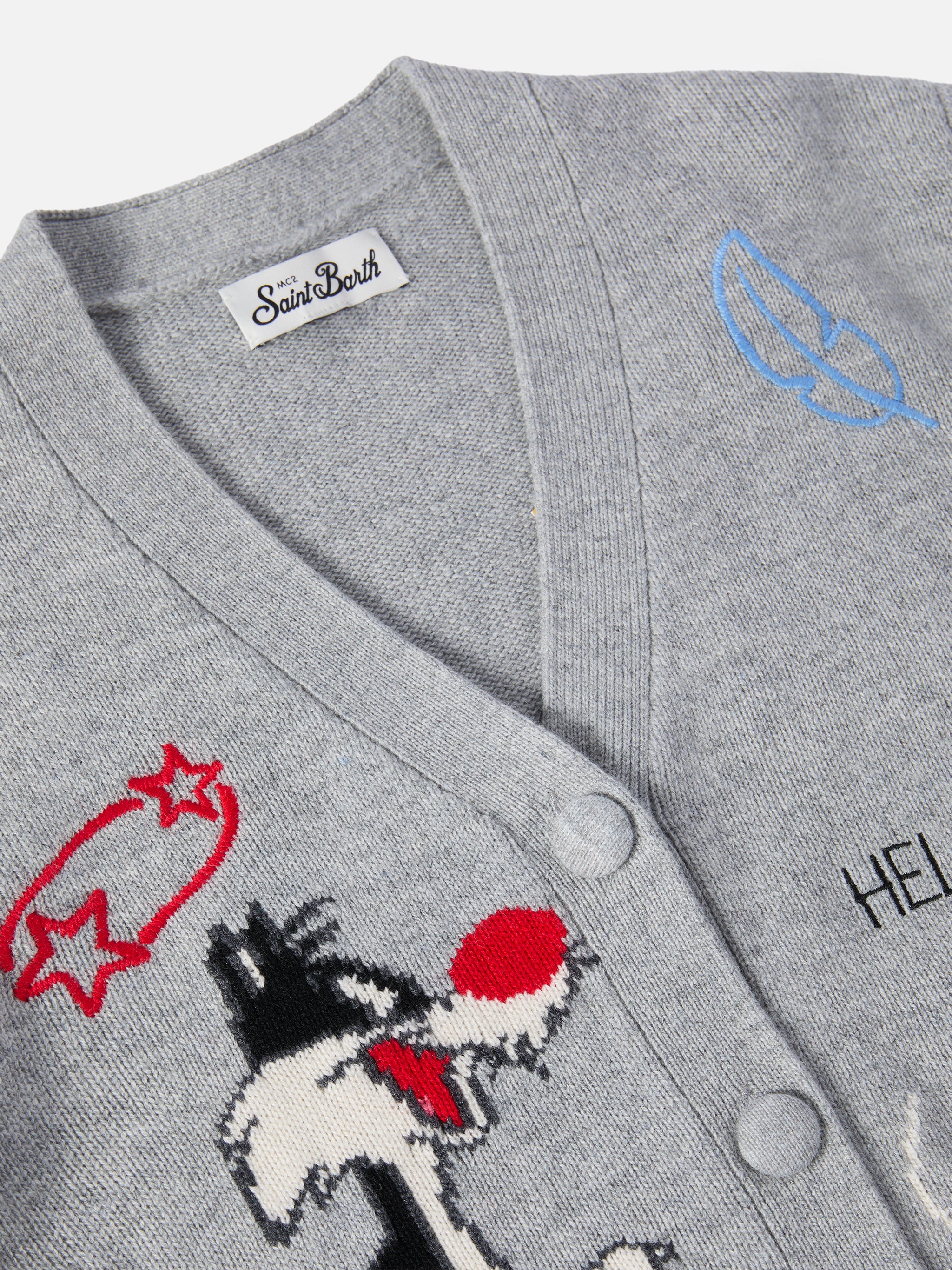 Cardigan Sasi Jr in misto cashmere con scollo a V e jacquard Titti e Silvestro | WARNER BROS SPECIAL EDITION - Image 2