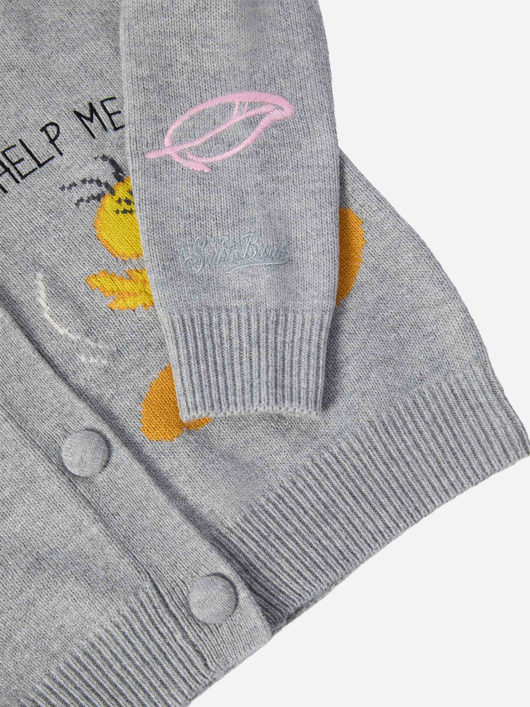 Cardigan Sasi Jr in misto cashmere con scollo a V e jacquard Titti e Silvestro | WARNER BROS SPECIAL EDITION - Image 4
