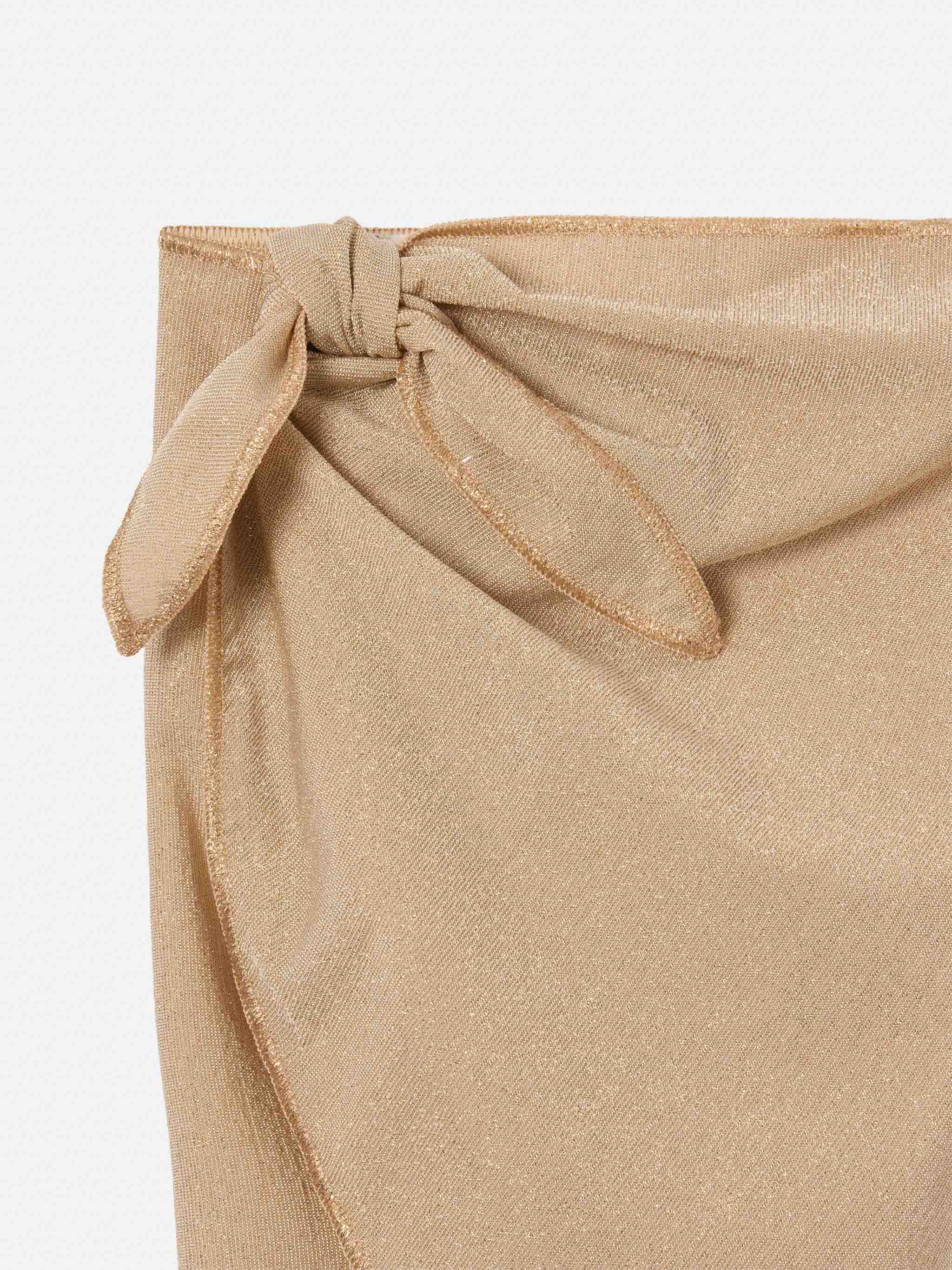 Pareo corto Sery Jr in maglia viscosa lurex oro - Image 2