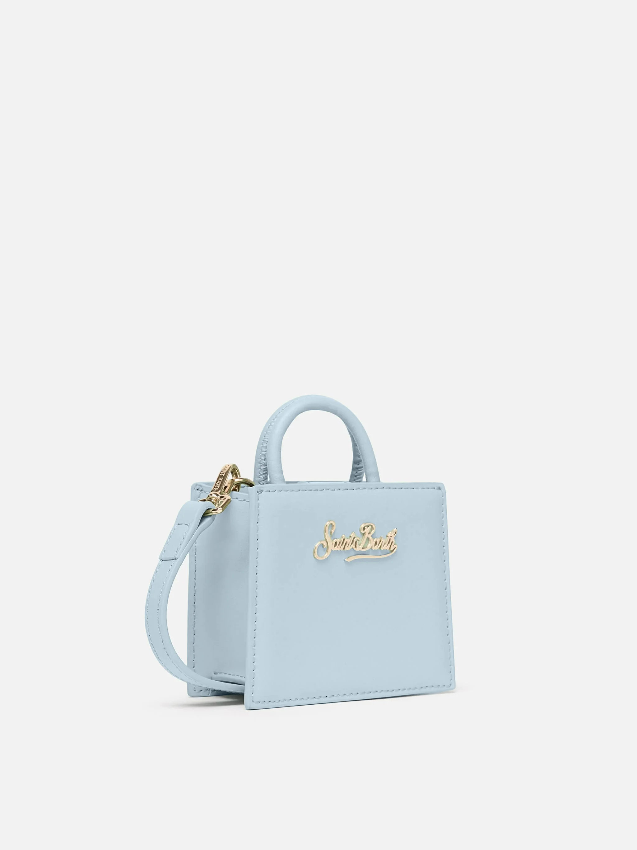 Borsa Shop Bag Micro in pelle azzurra - Image 2