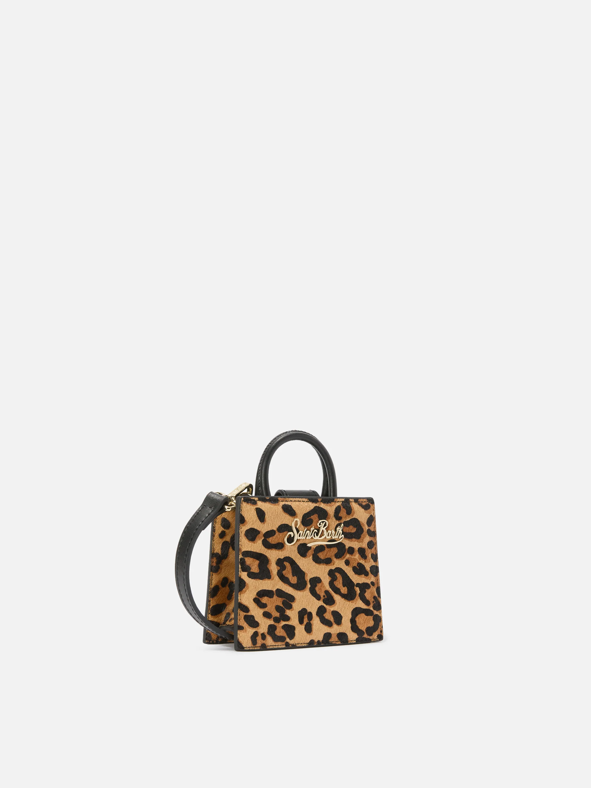 Micro borsa Shop Bag Micro in pelle e cavallino leopardato - Image 3