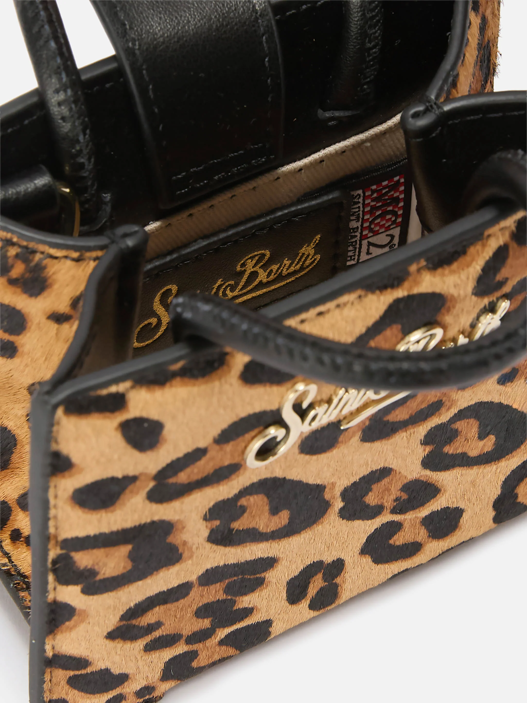 Micro borsa Shop Bag Micro in pelle e cavallino leopardato - Image 5