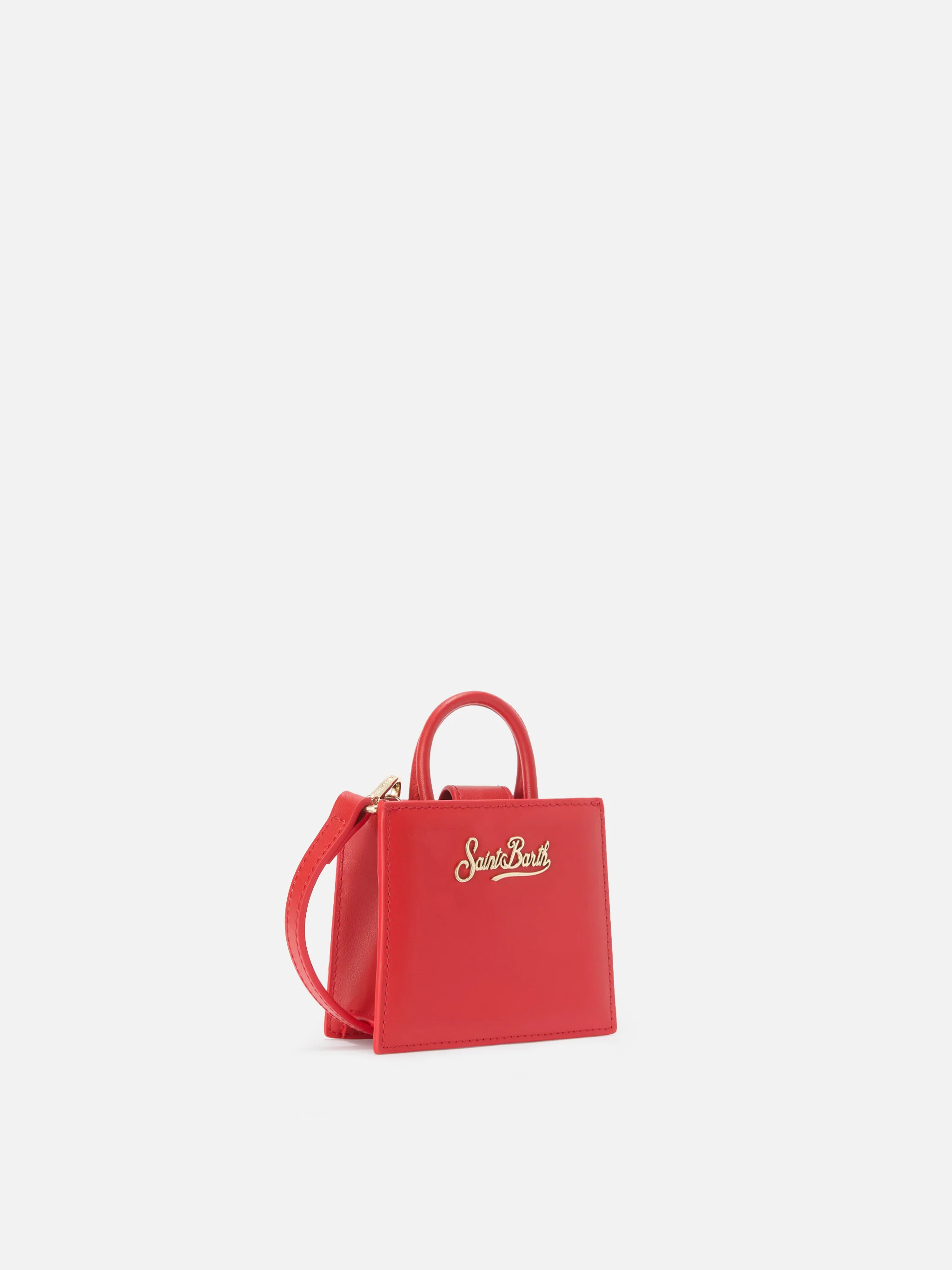 Borsa Shop Bag Micro in pelle rossa - Image 3