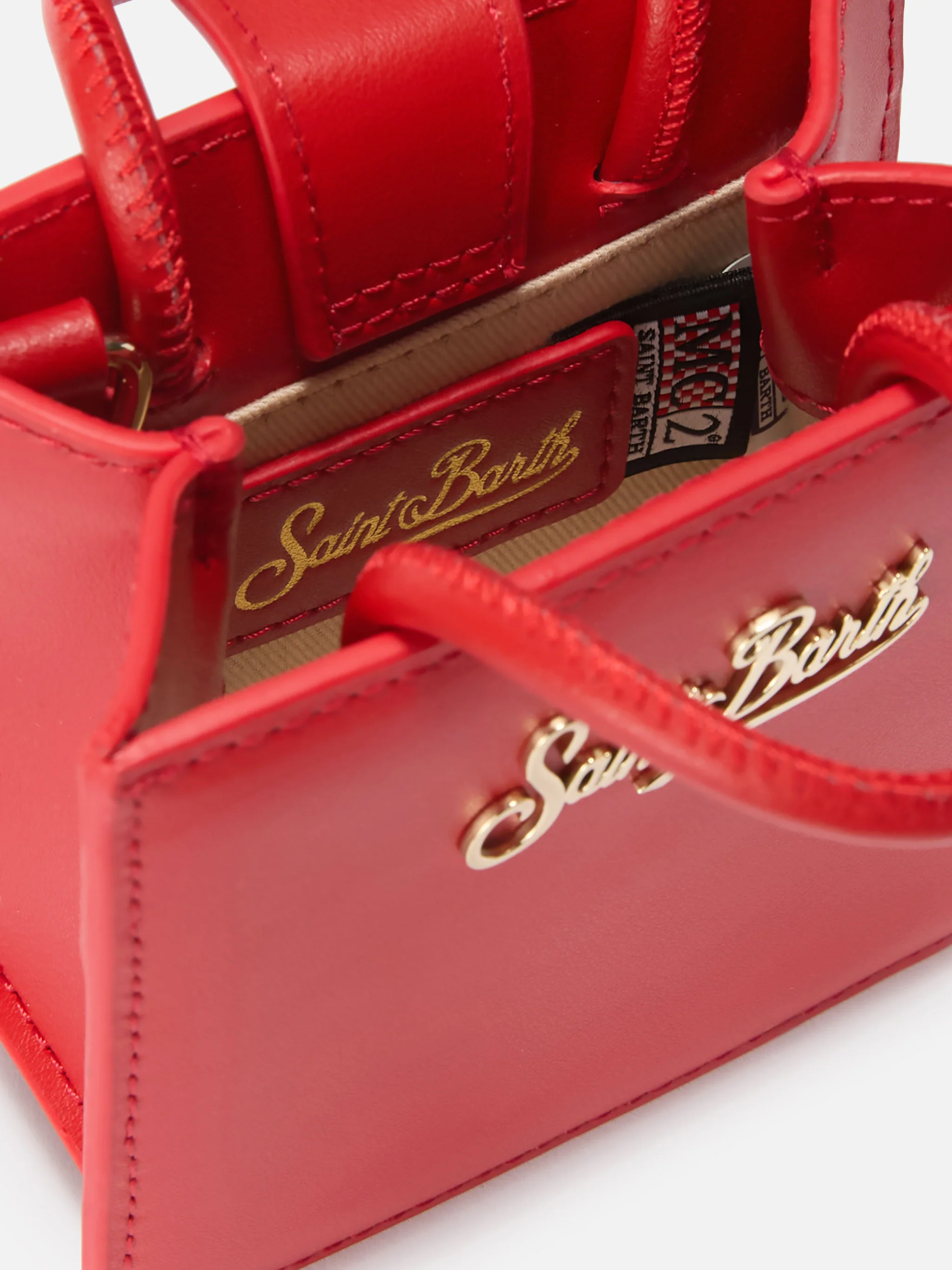 Borsa Shop Bag Micro in pelle rossa - Image 5