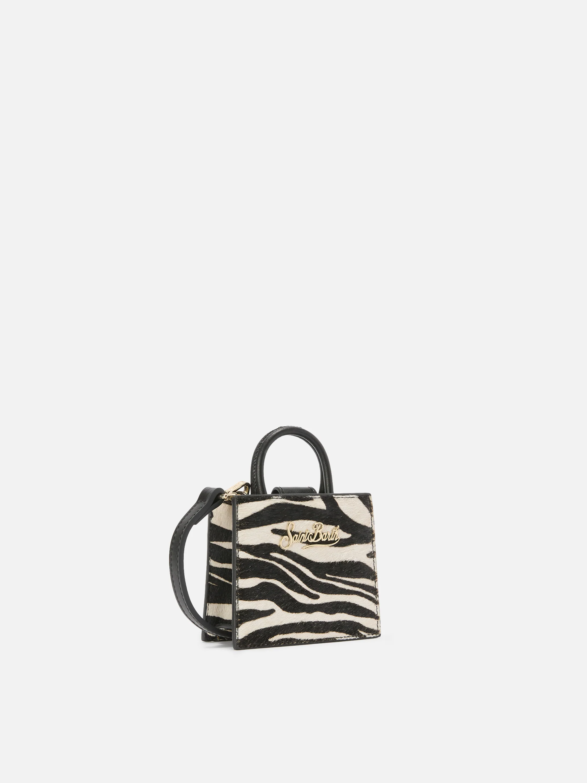 Micro borsa Shop Bag Micro in pelle e cavallino zebrato - Image 3