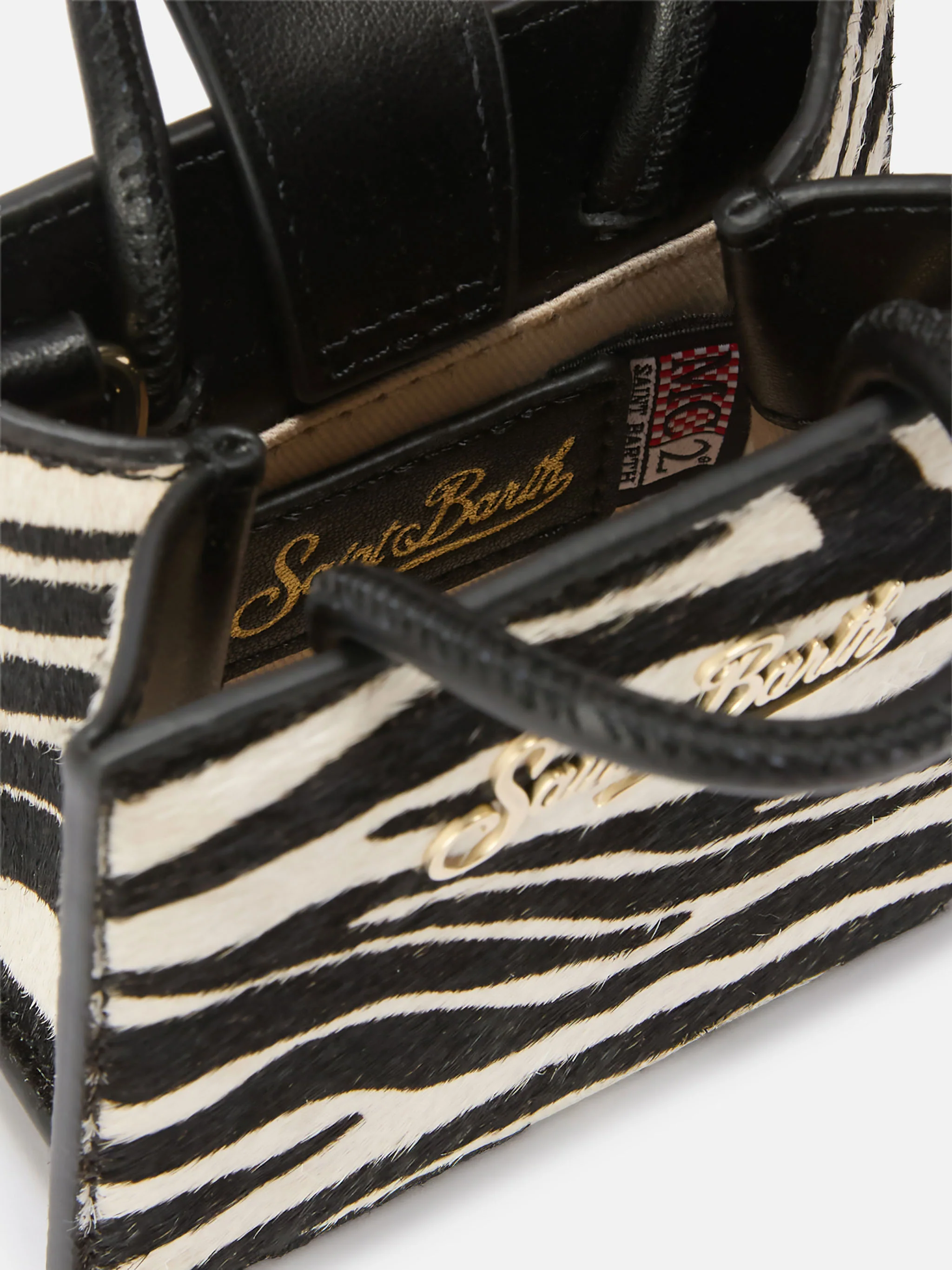 Micro borsa Shop Bag Micro in pelle e cavallino zebrato - Image 5