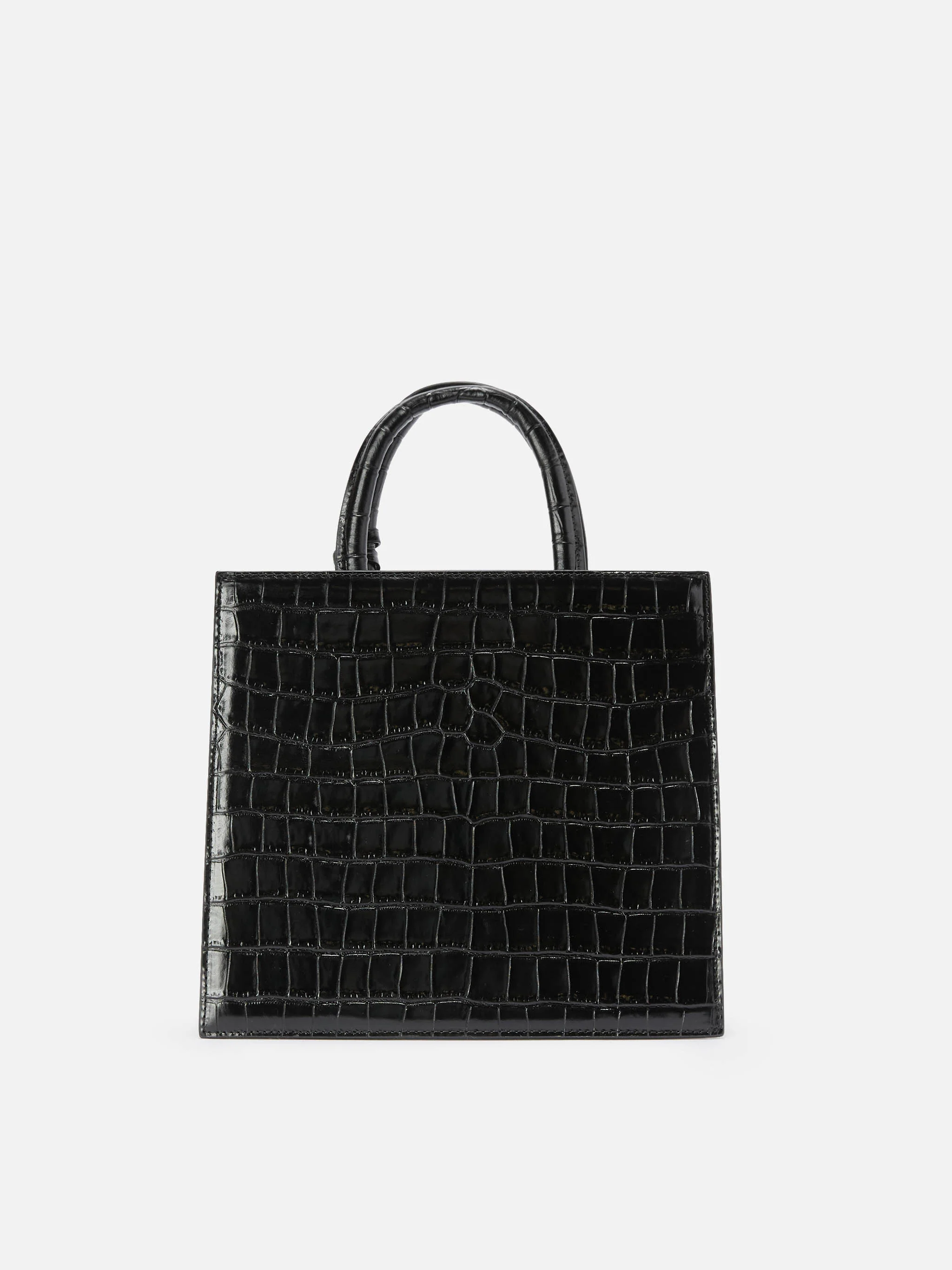Borsa Shop Bag Midi stampa coccodrillo nera - Image 4