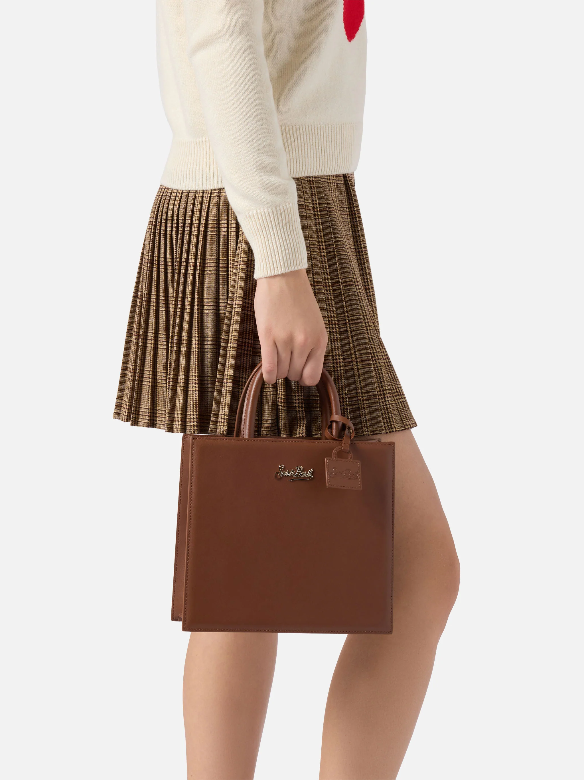 Borsa a mano Shop Bag Midi in pelle marrone - Image 2