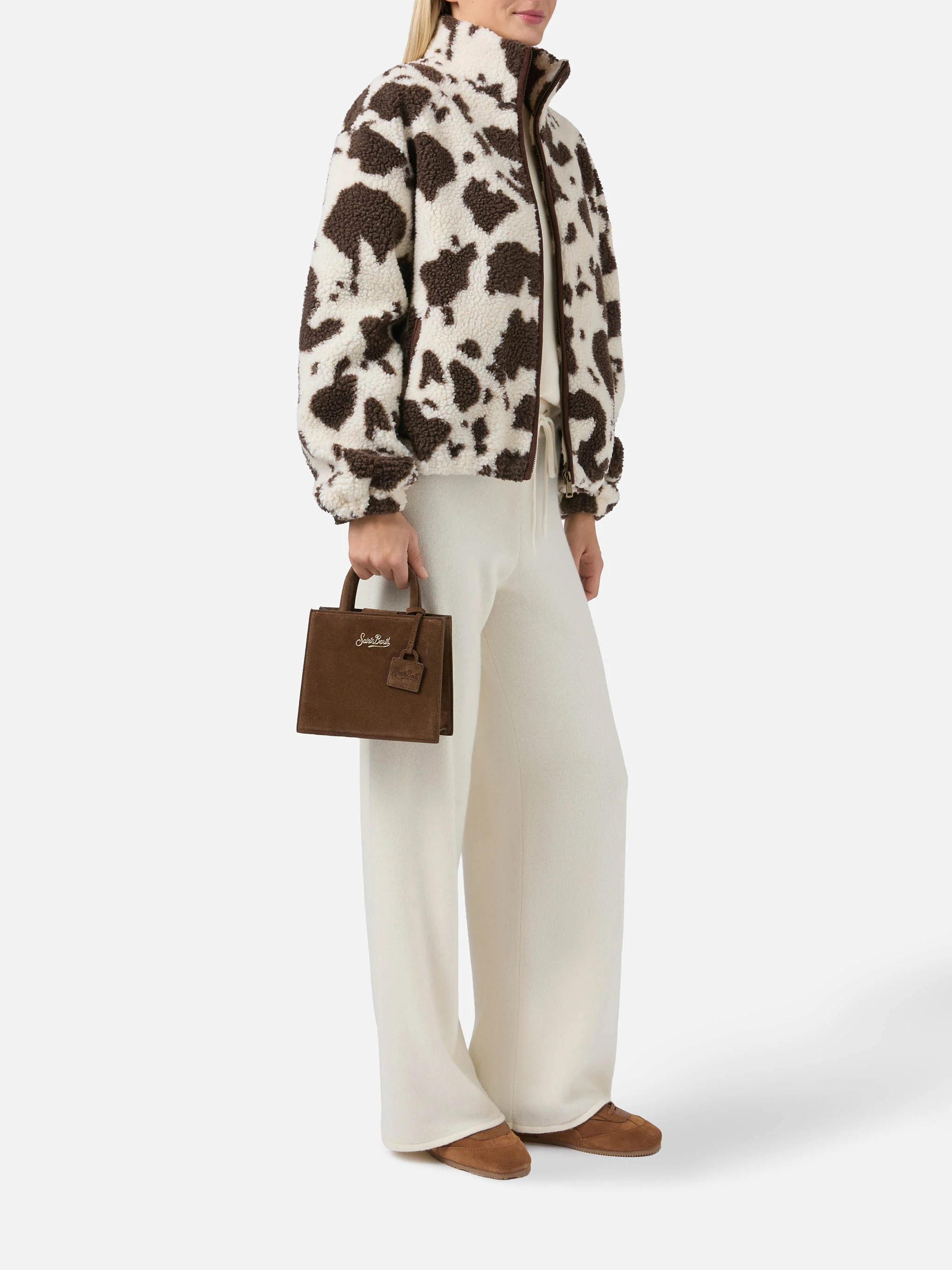 Borsa Shop Bag Mini suede marrone - Image 2