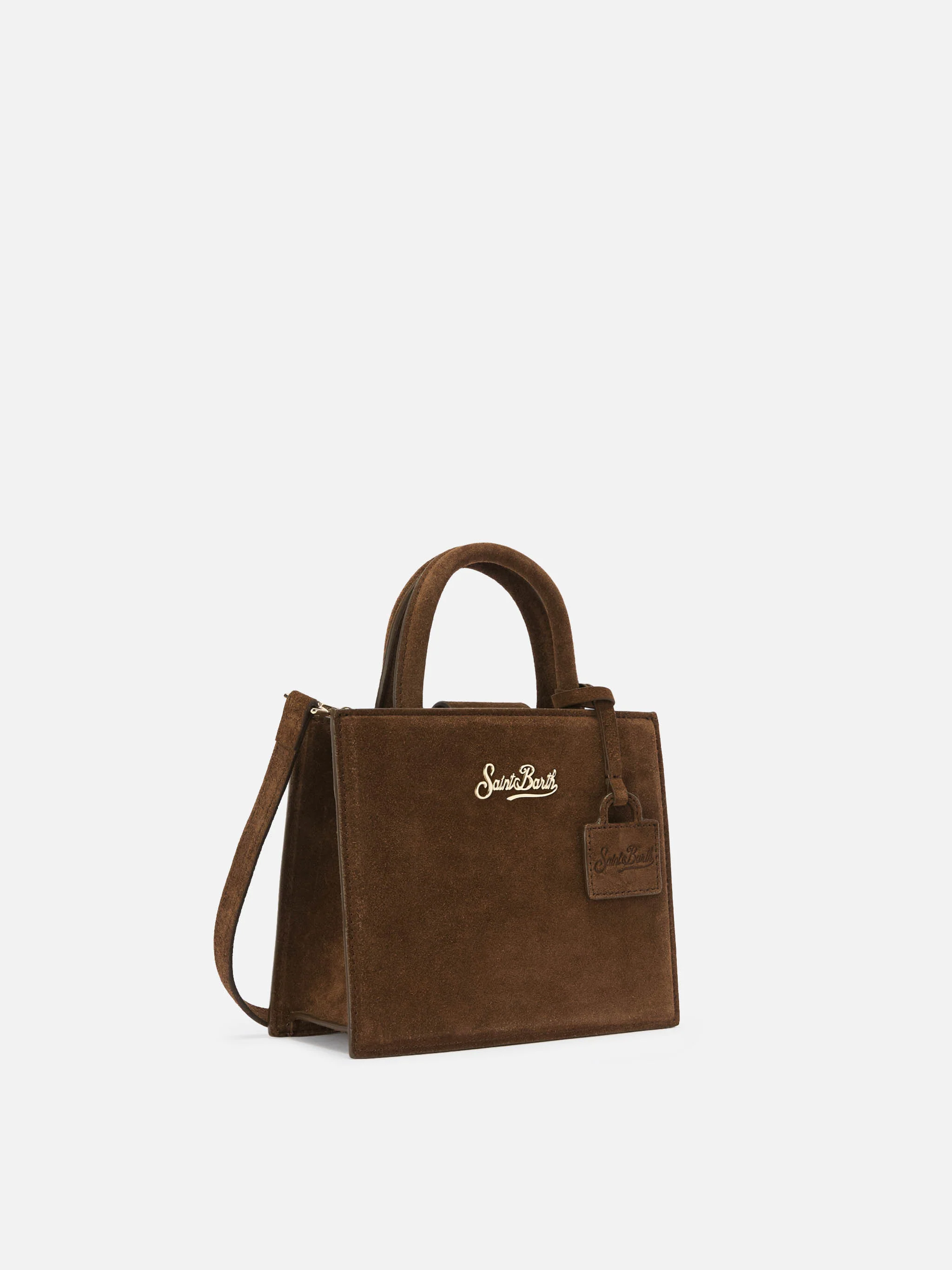 Borsa Shop Bag Mini suede marrone - Image 3