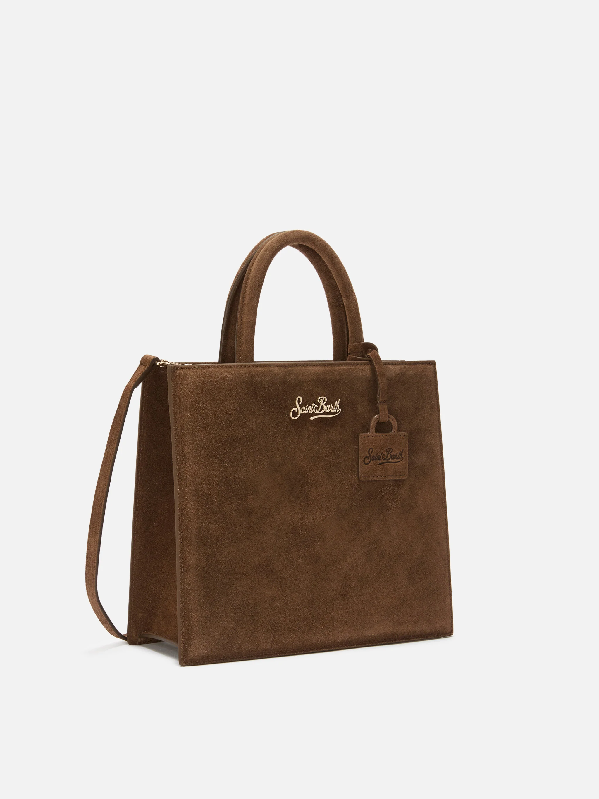 Borsa a mano Shop Bag Midi in pelle scamosciata marrone - Image 3
