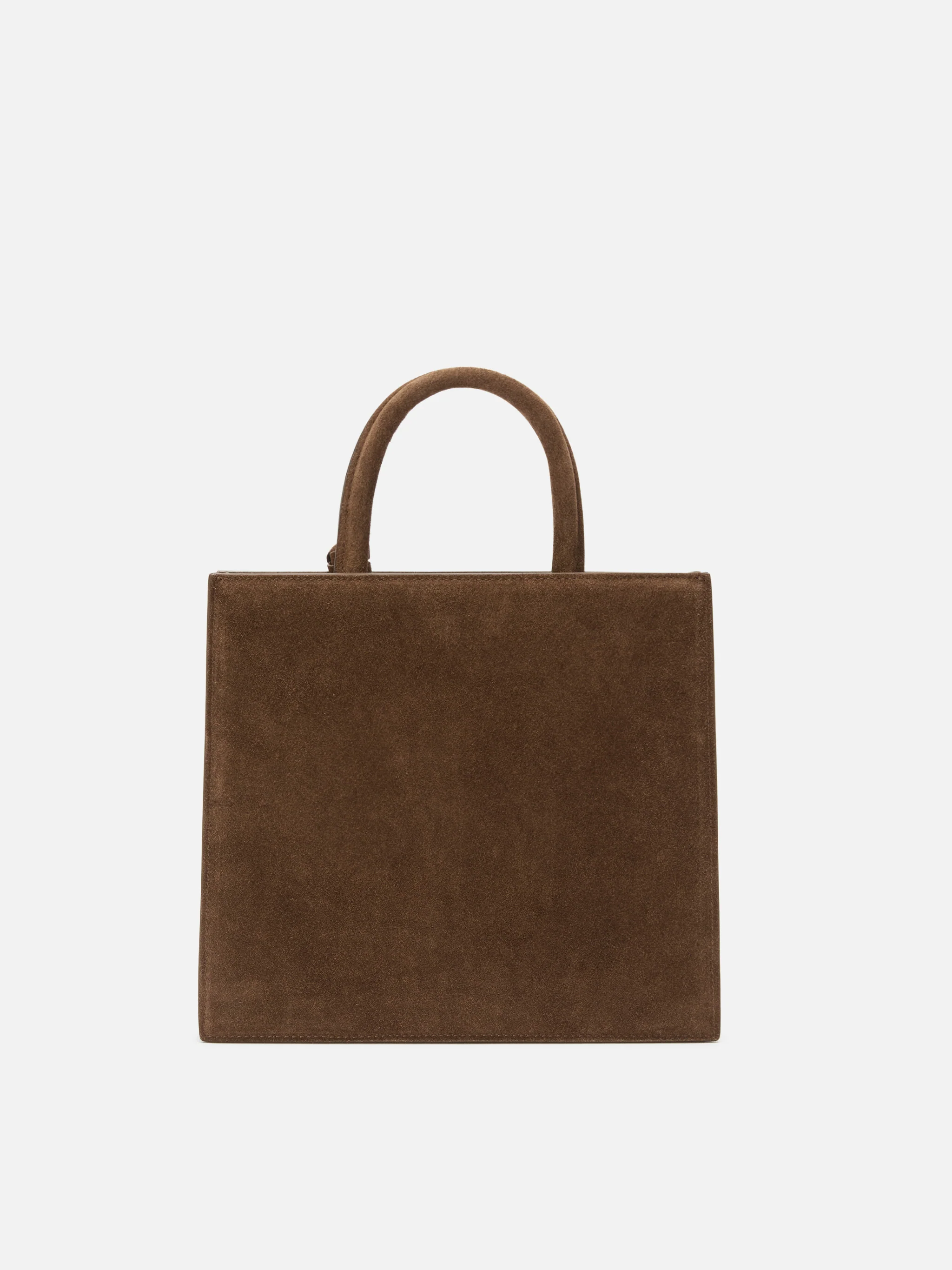 Borsa a mano Shop Bag Midi in pelle scamosciata marrone - Image 4