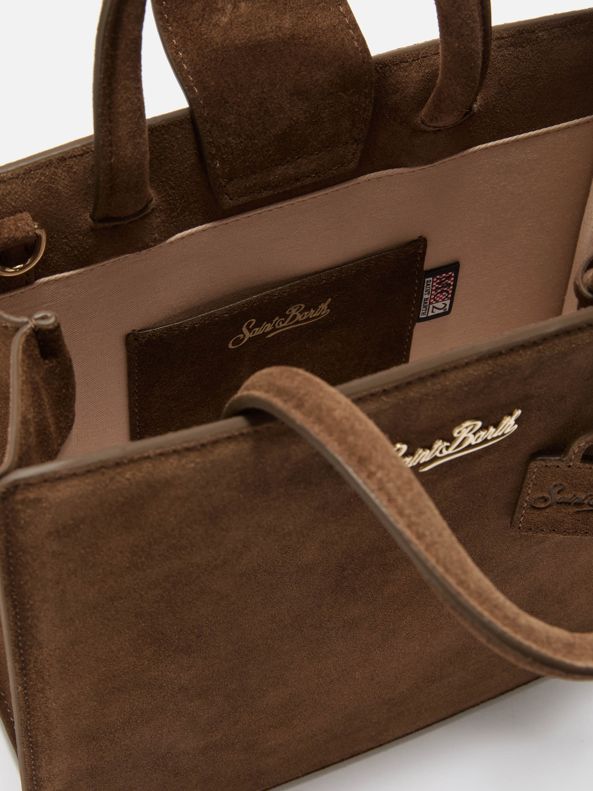 Borsa a mano Shop Bag Midi in pelle scamosciata marrone - Image 5