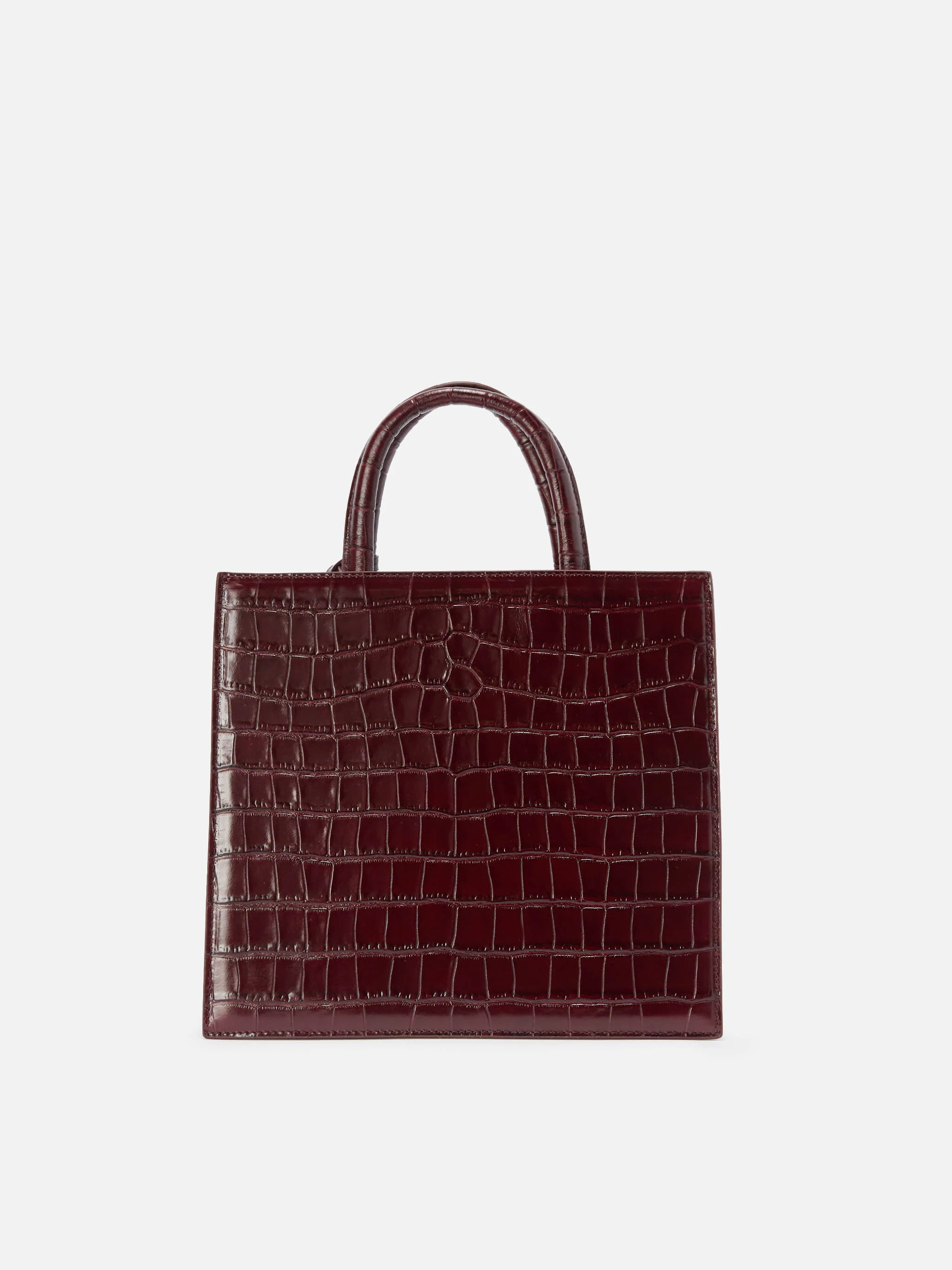 Borsa Shop Bag Midi stampa coccodrillo bordeaux - Image 4