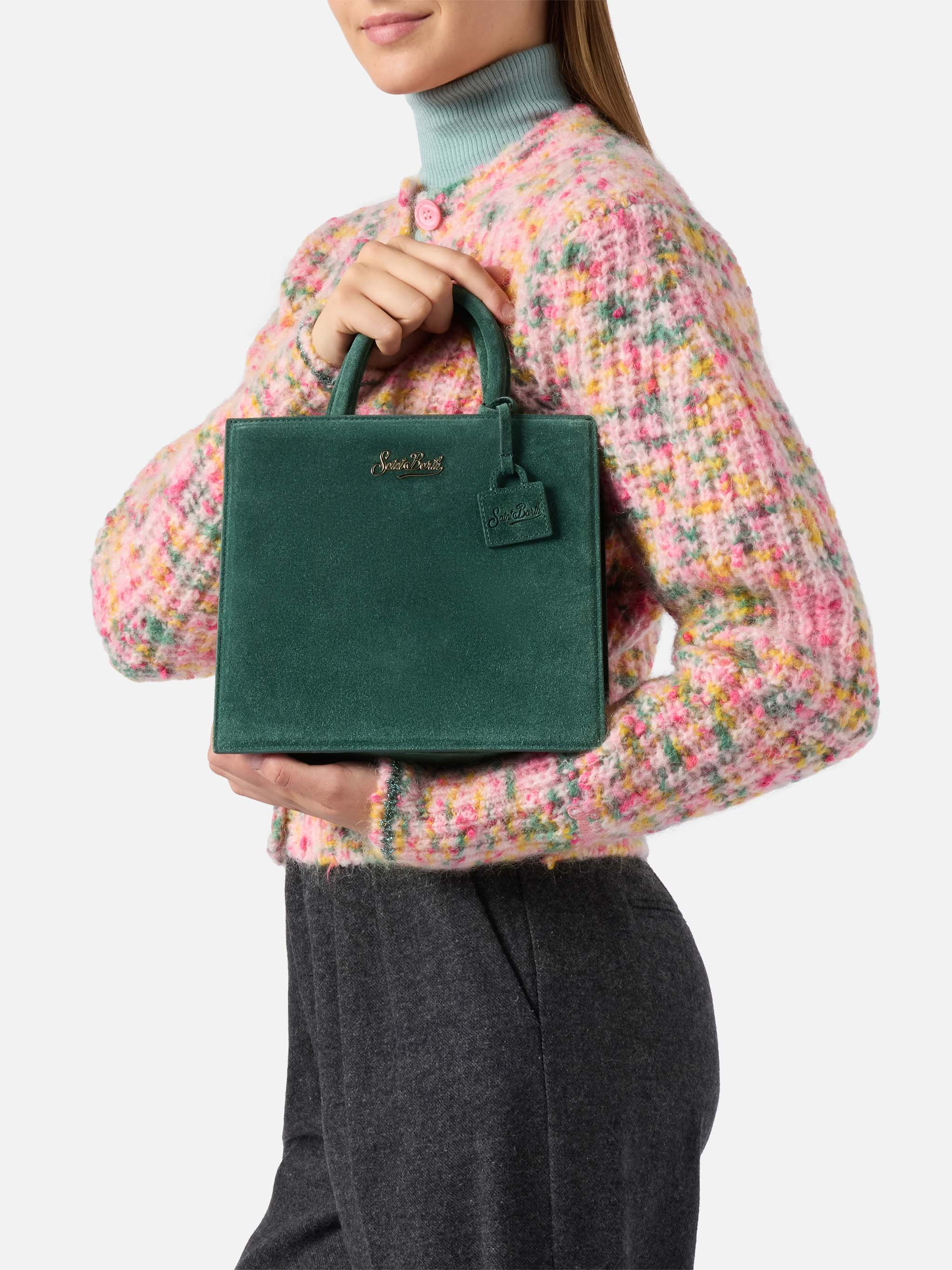 Borsa Shop Bag Midi suede verde - Image 2