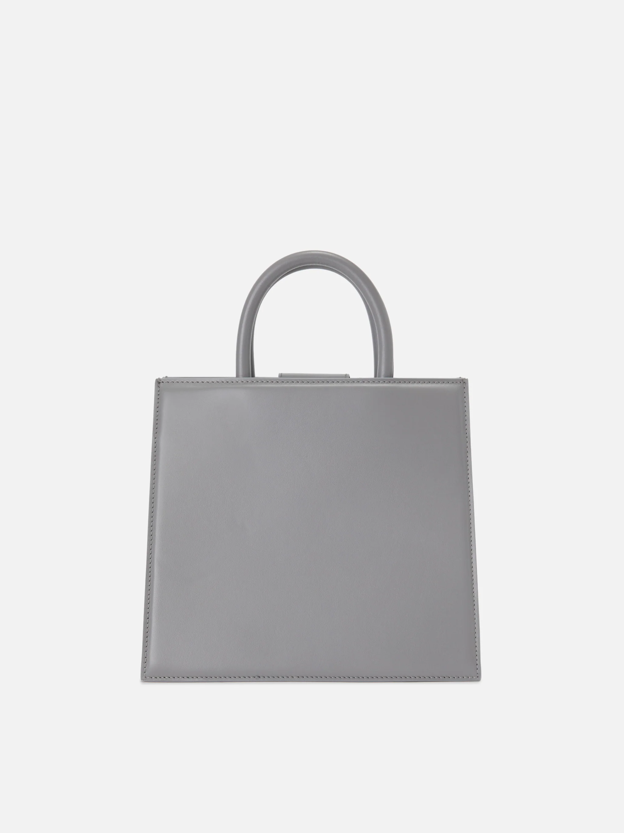 Borsa Shop Bag Midi pelle grigia - Image 3