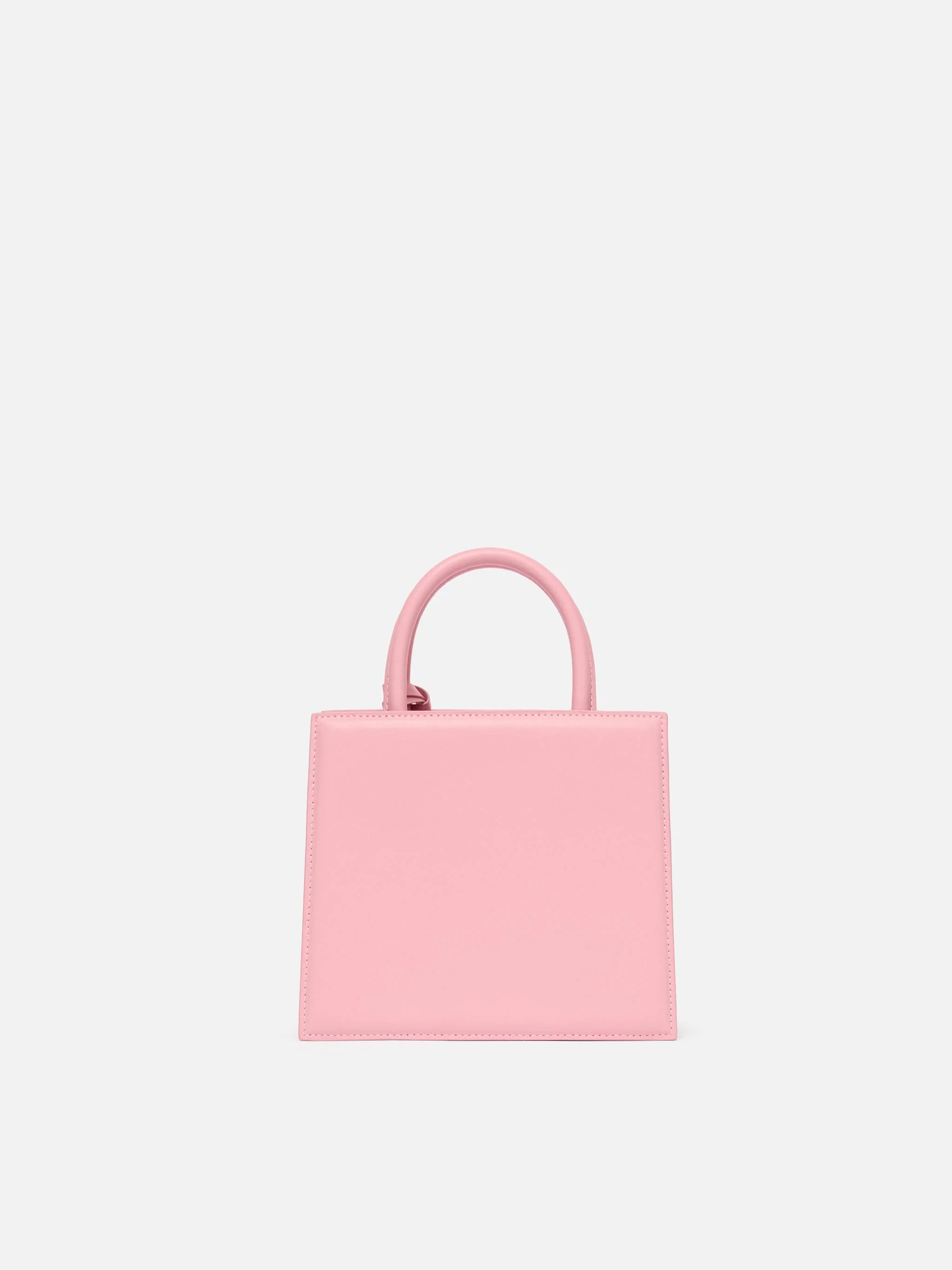 Shop Bag Mini in pelle rosa pastello - Image 4