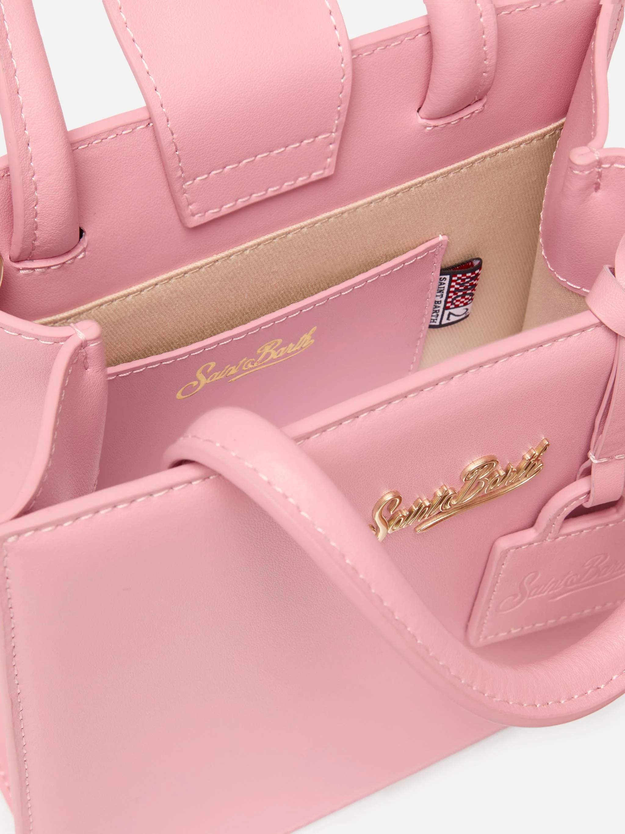 Shop Bag Mini in pelle rosa pastello - Image 5