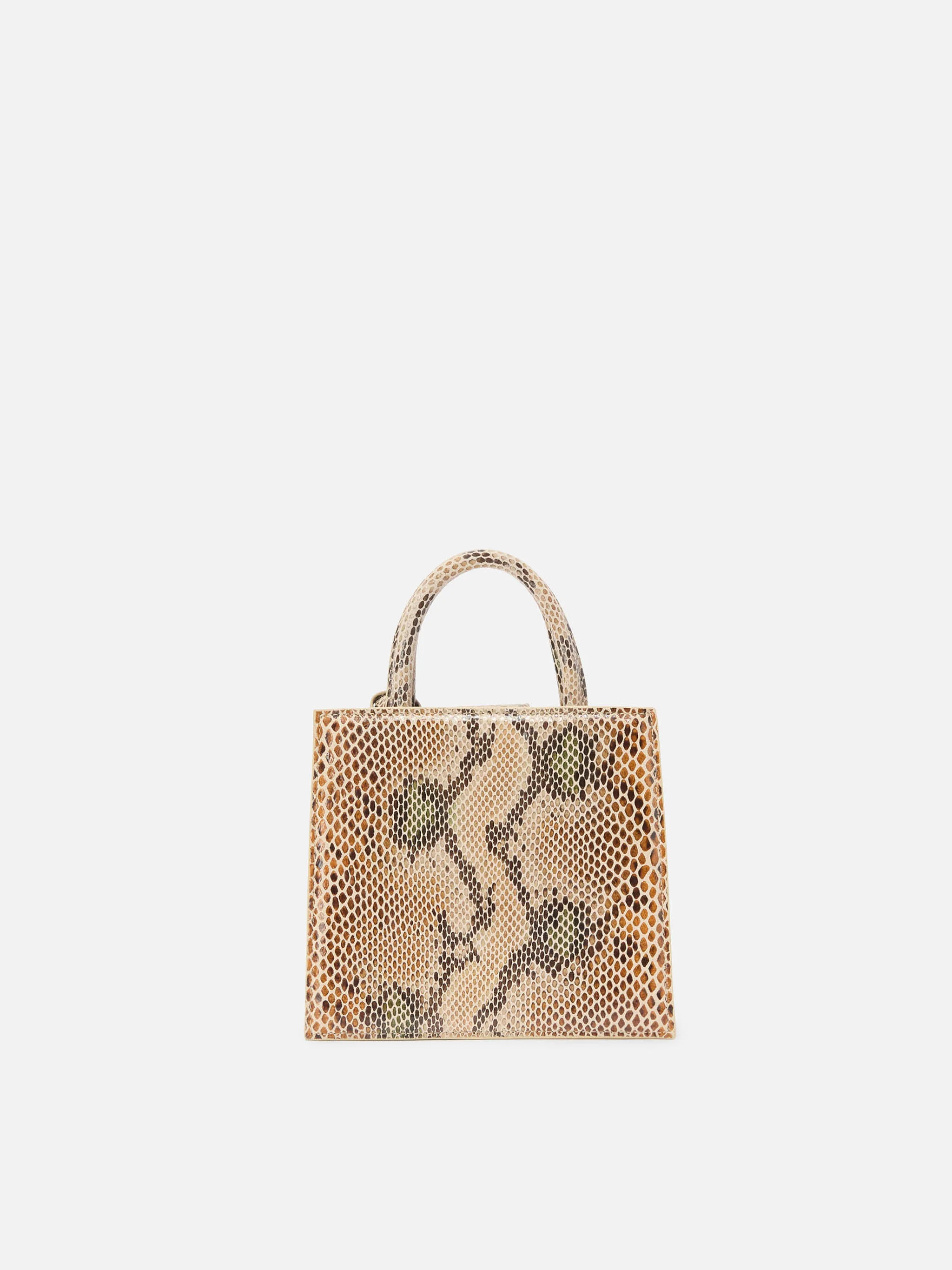 Borsa Shop Bag Mini stampa pitone beige - Image 4