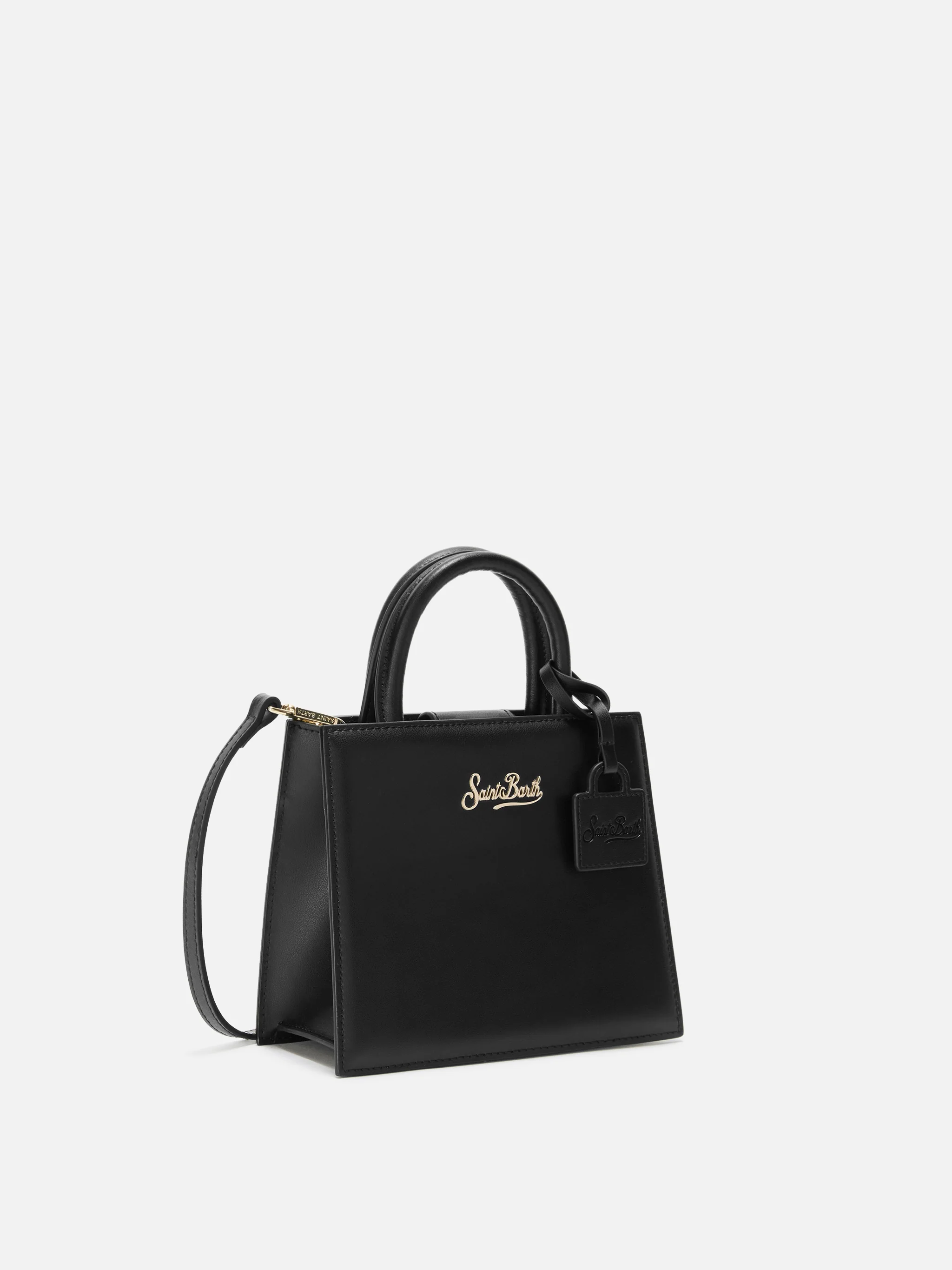 Borsa a mano Shop Bag Mini in pelle nera - Image 3