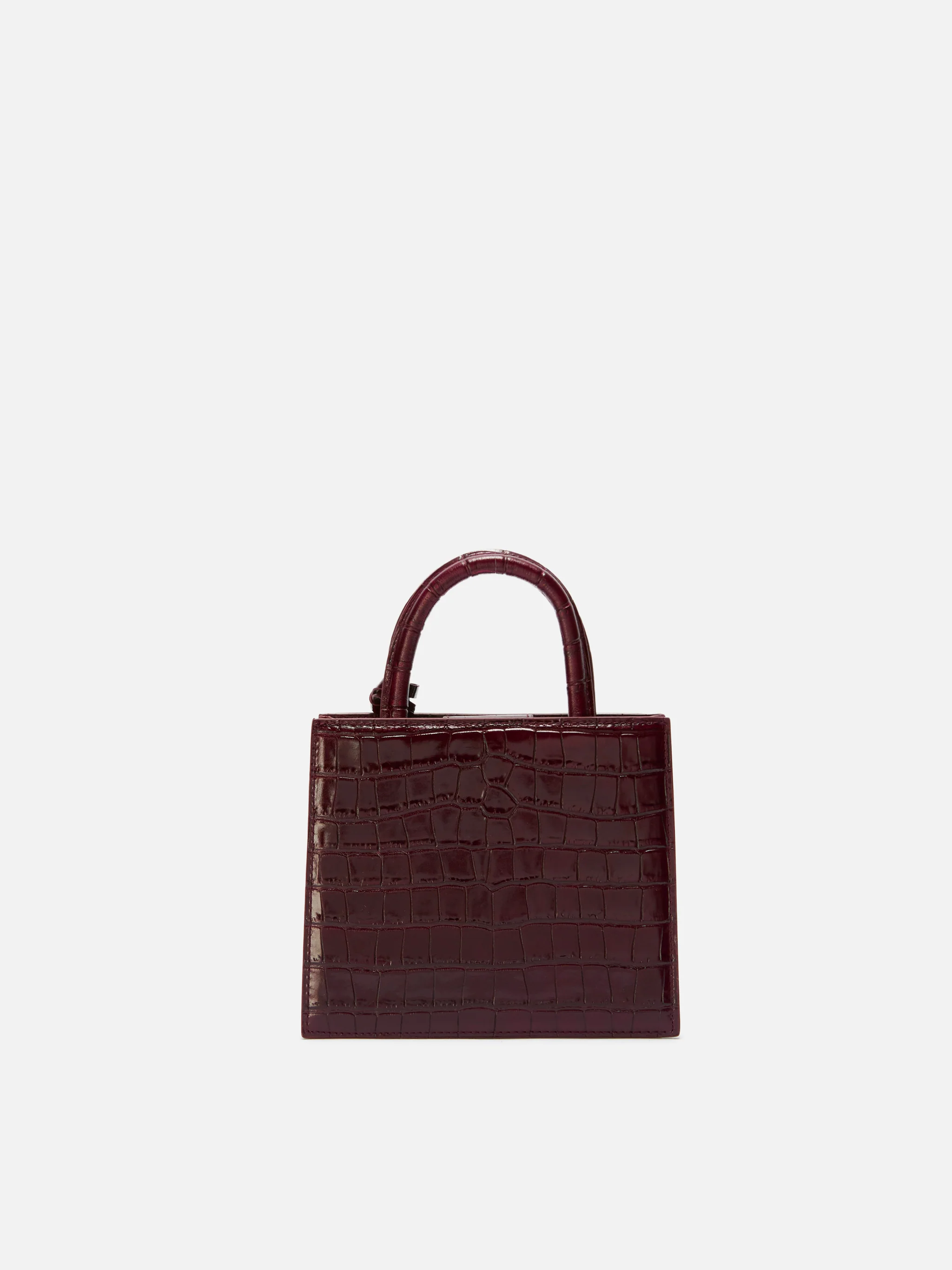 Borsa a mano Shop Bag Mini in pelle stampa cocco bordeaux - Image 4